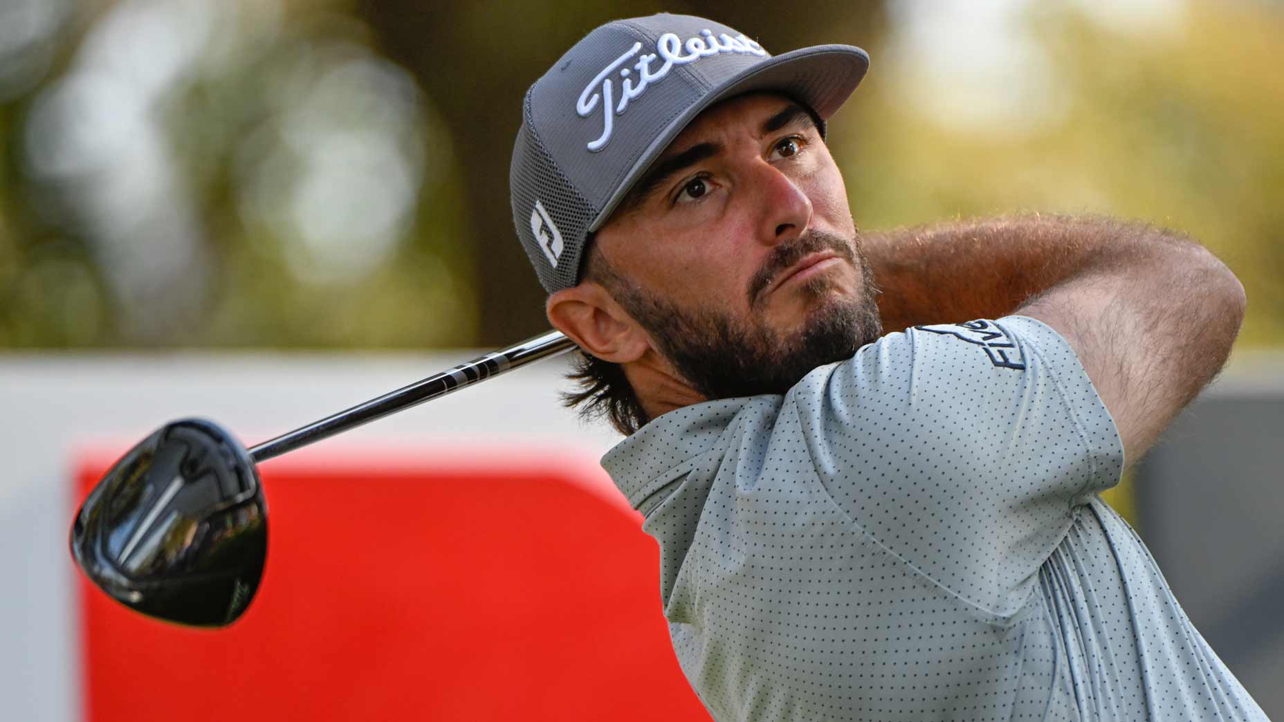 Max Homa watches drive at 2022 Fortinet Championship