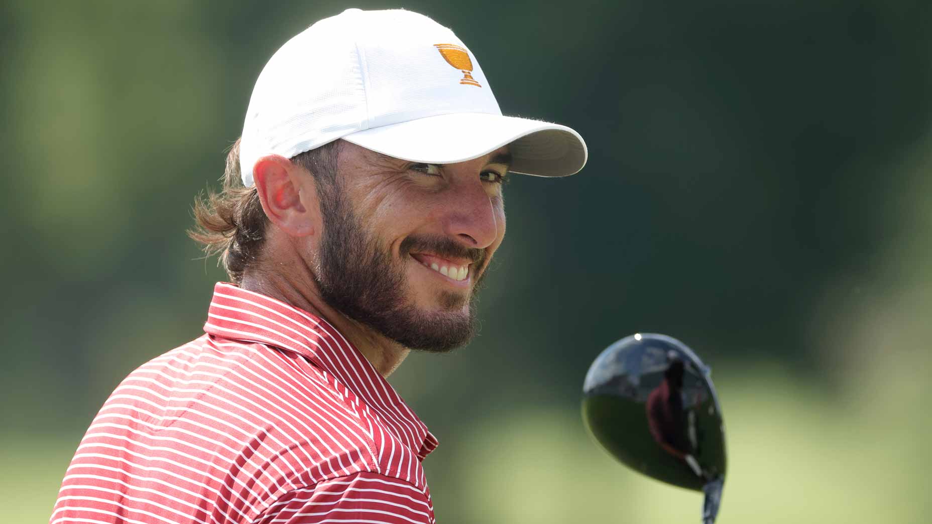 Max Homa smiles during 2022 Presidents Cup