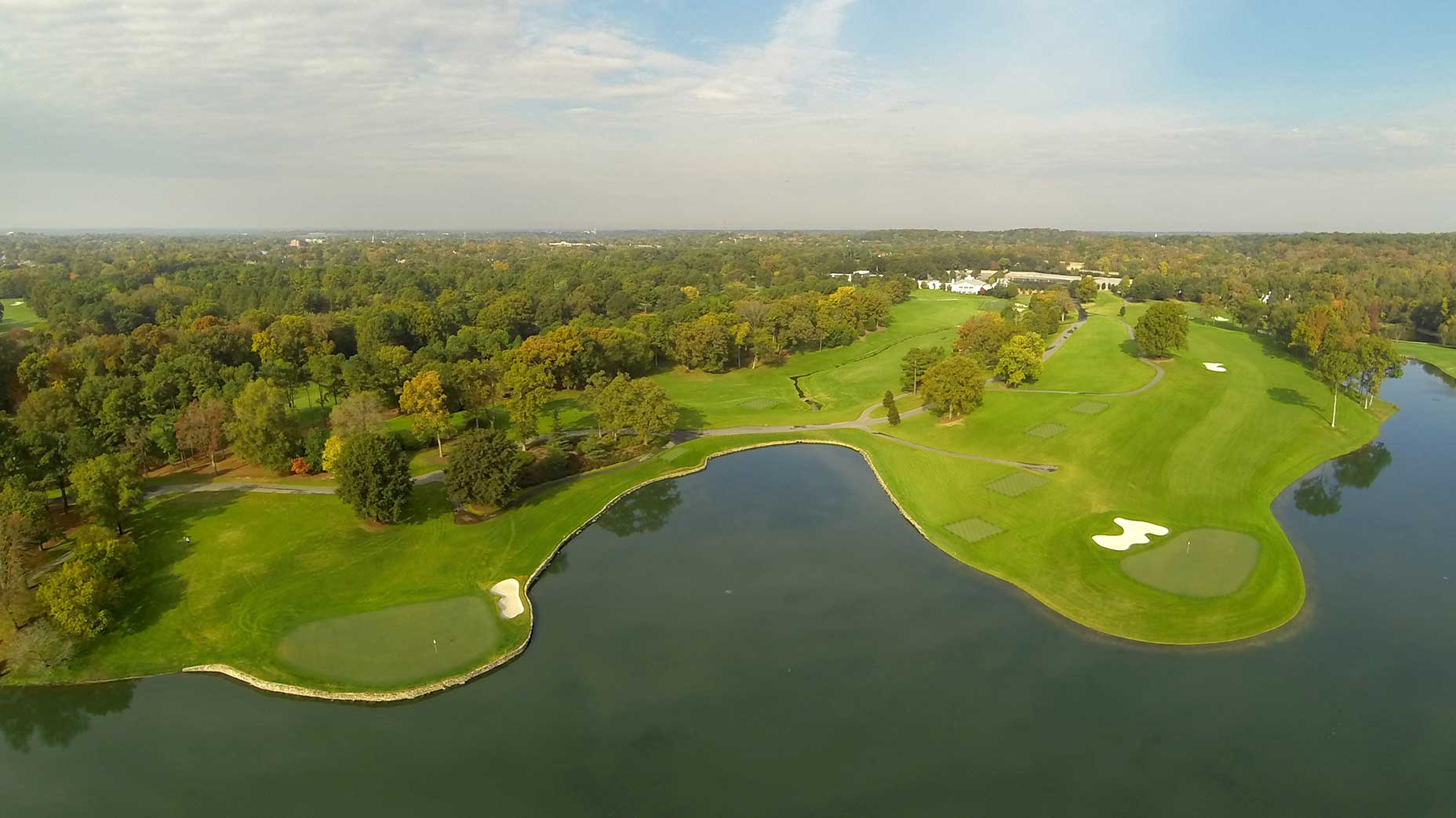 An aerial view of Quail Hollow.