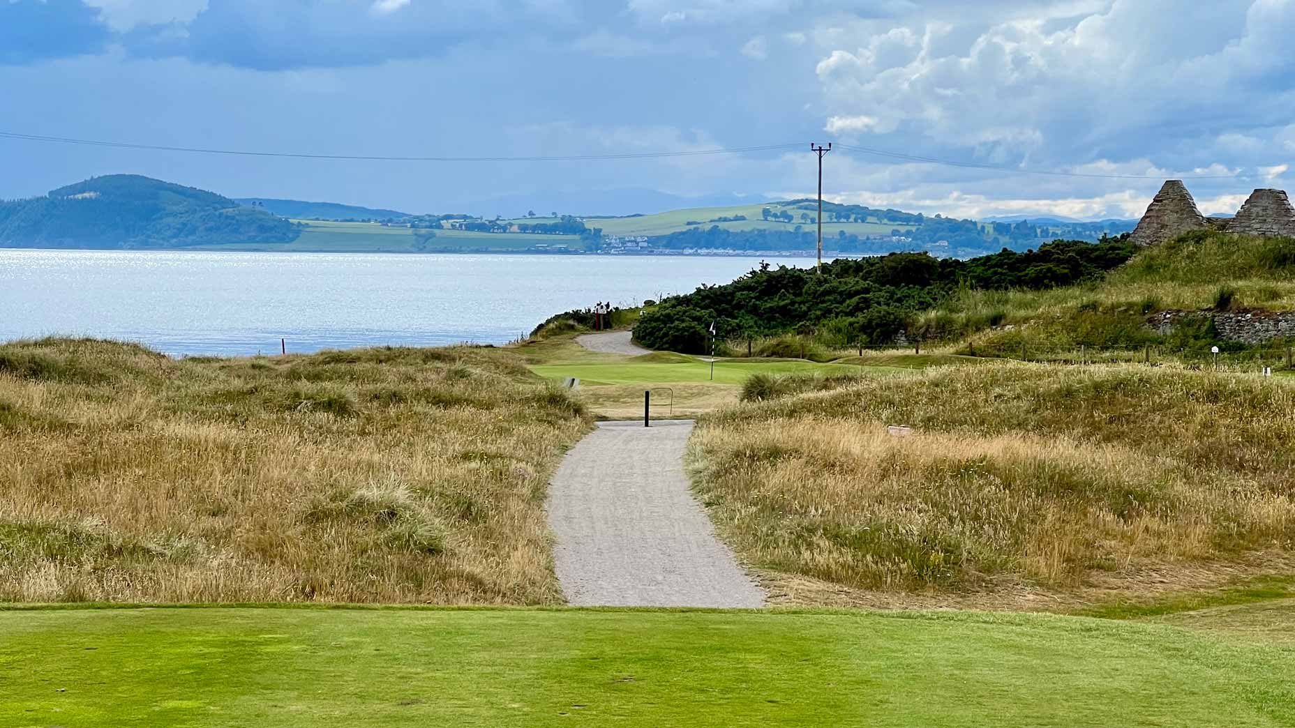 The par-3 5th hole at Fortrose & Rosemarkie Golf Club near Inverness, Scotland.