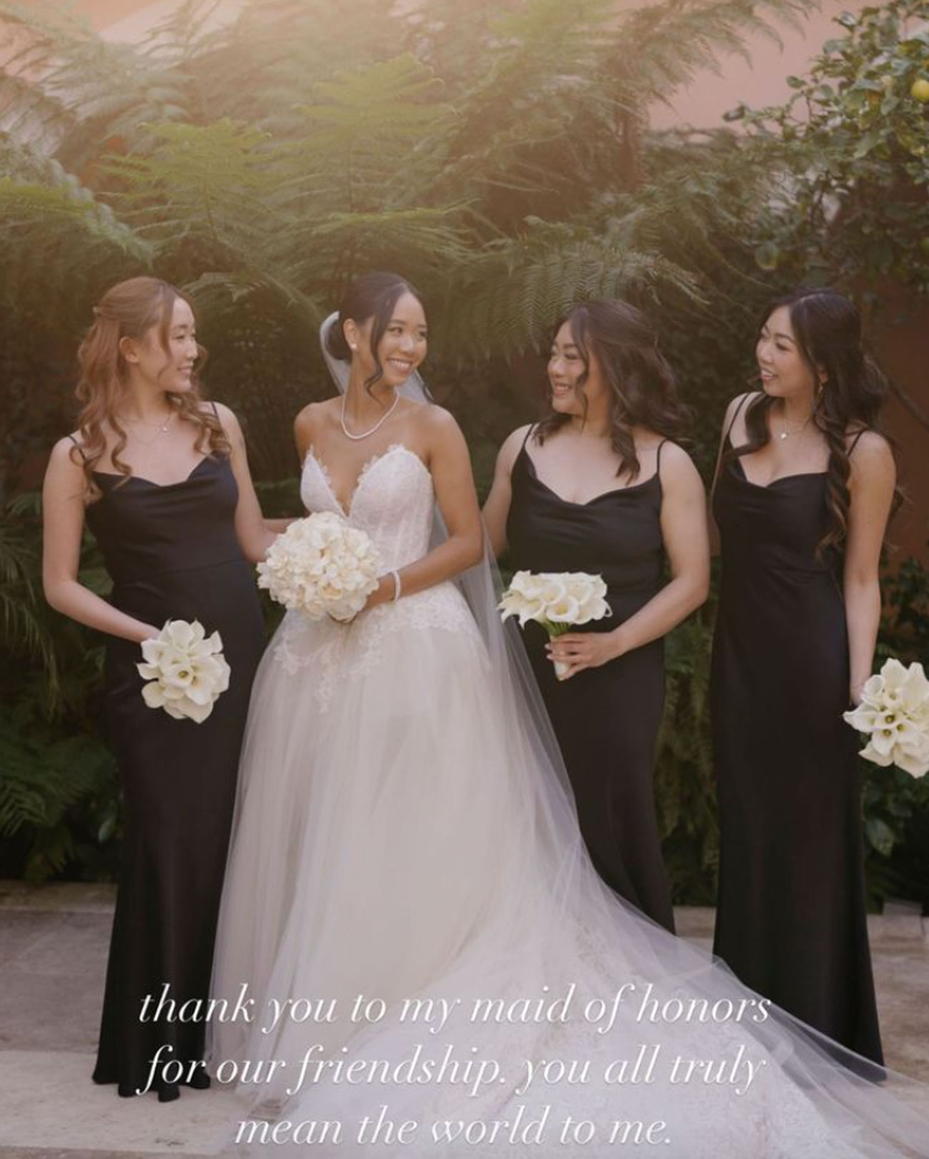 Katherine Zhu and friends on her wedding day