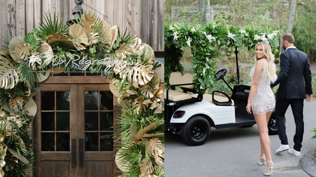 Dustin Johnson and Paulina Gretzky at their rehearsal dinner
