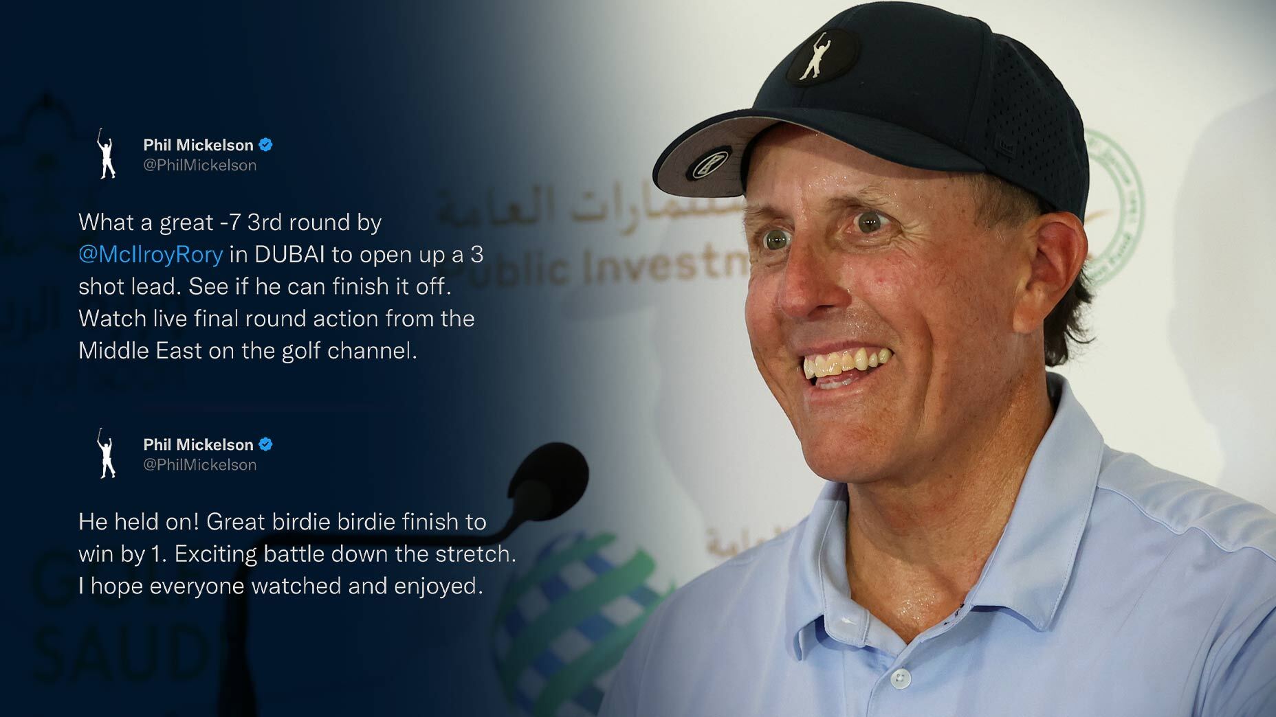 Phil Mickelson of USA talks to the media during a practice round prior to the PIF Saudi International at Royal Greens Golf & Country Club on January 31, 2023 in Al Murooj, Saudi Arabia.