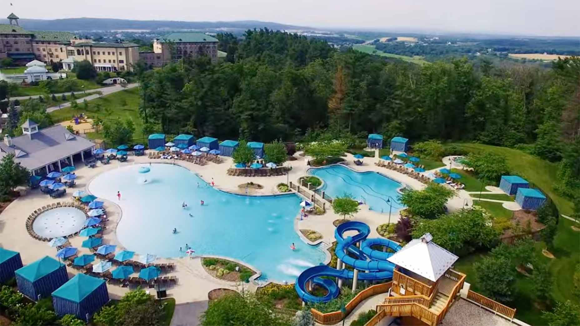 a pool at the hershey hotel