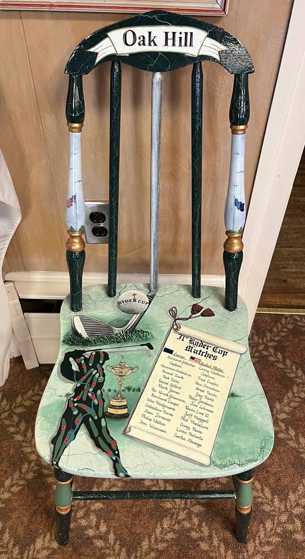 A chair in the Oak Hill historian's office.