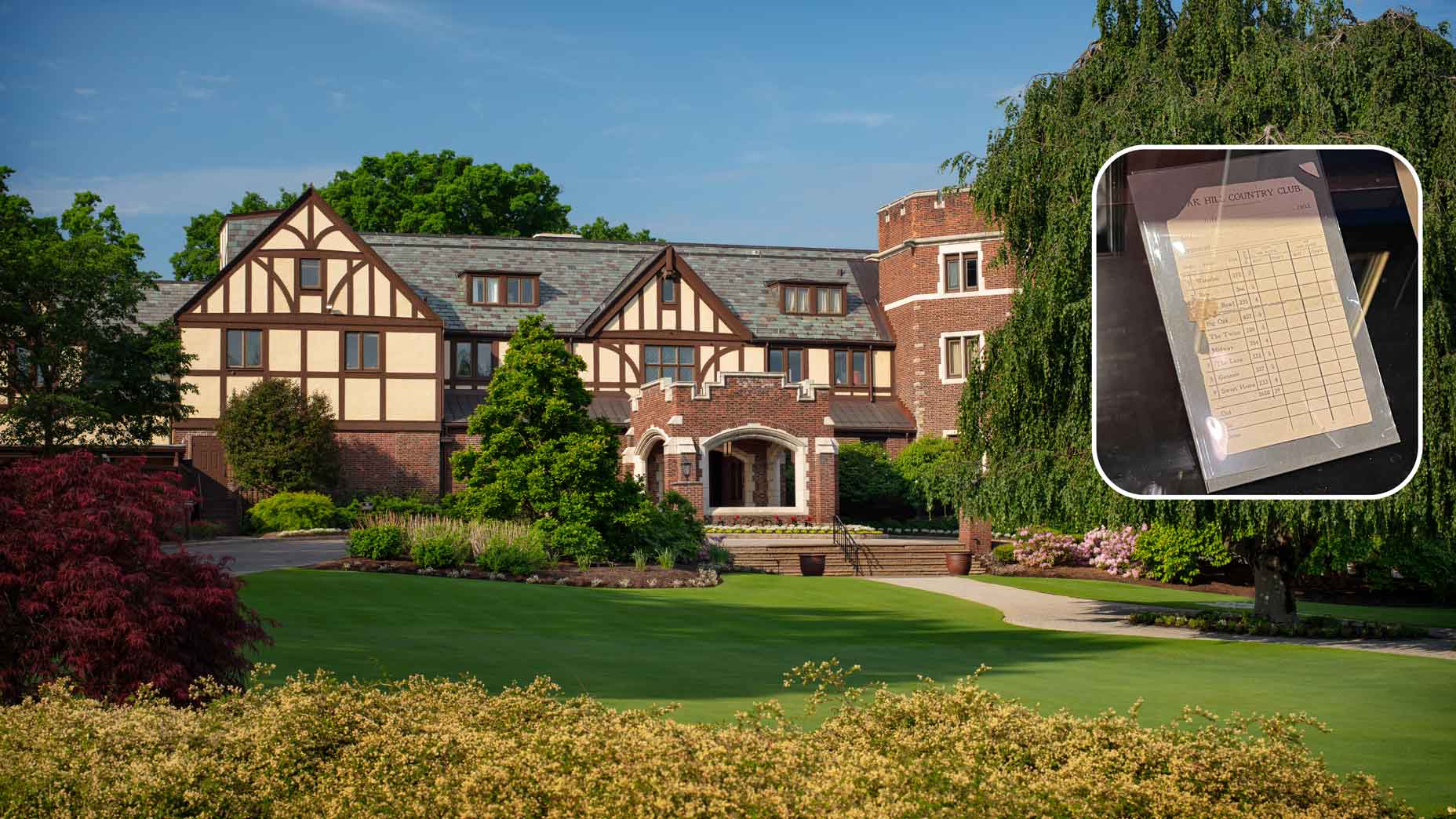 A view of the clubhouse at Oak Hill Country Club on June 7, 2021 in Rochester, New York.