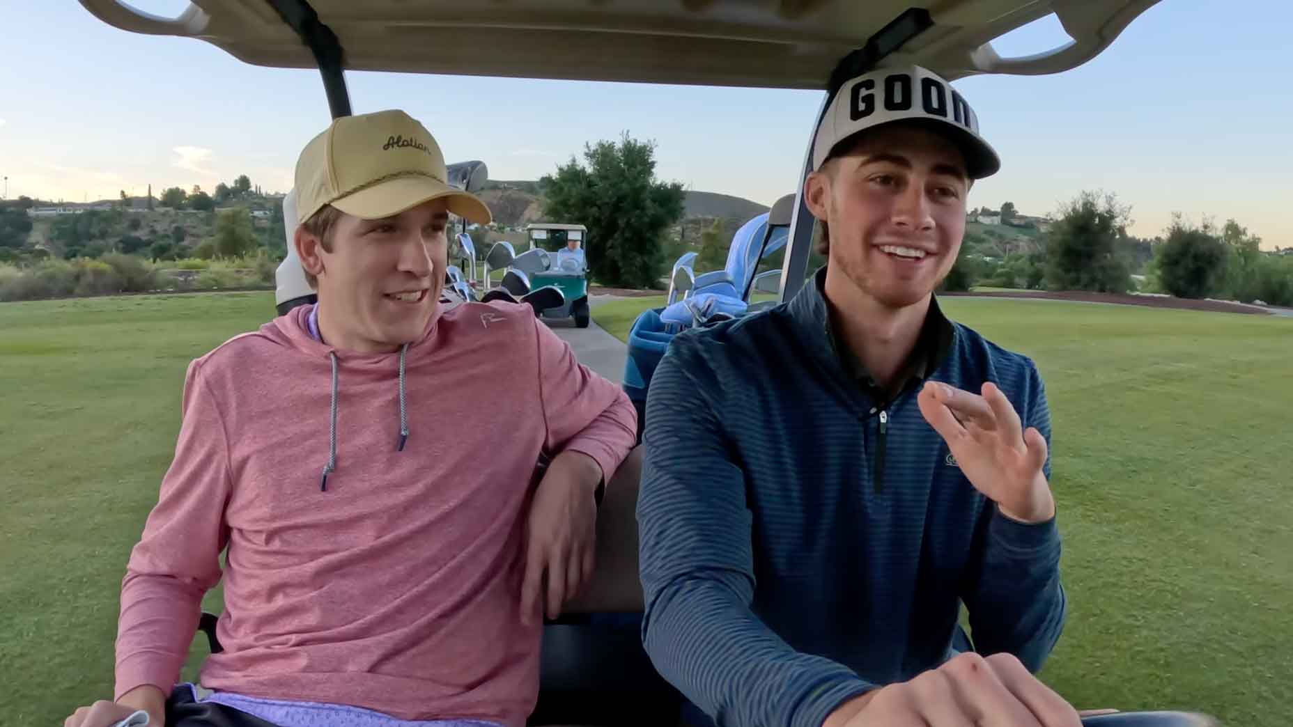 Screenshot from youtube video of Good Good golf match