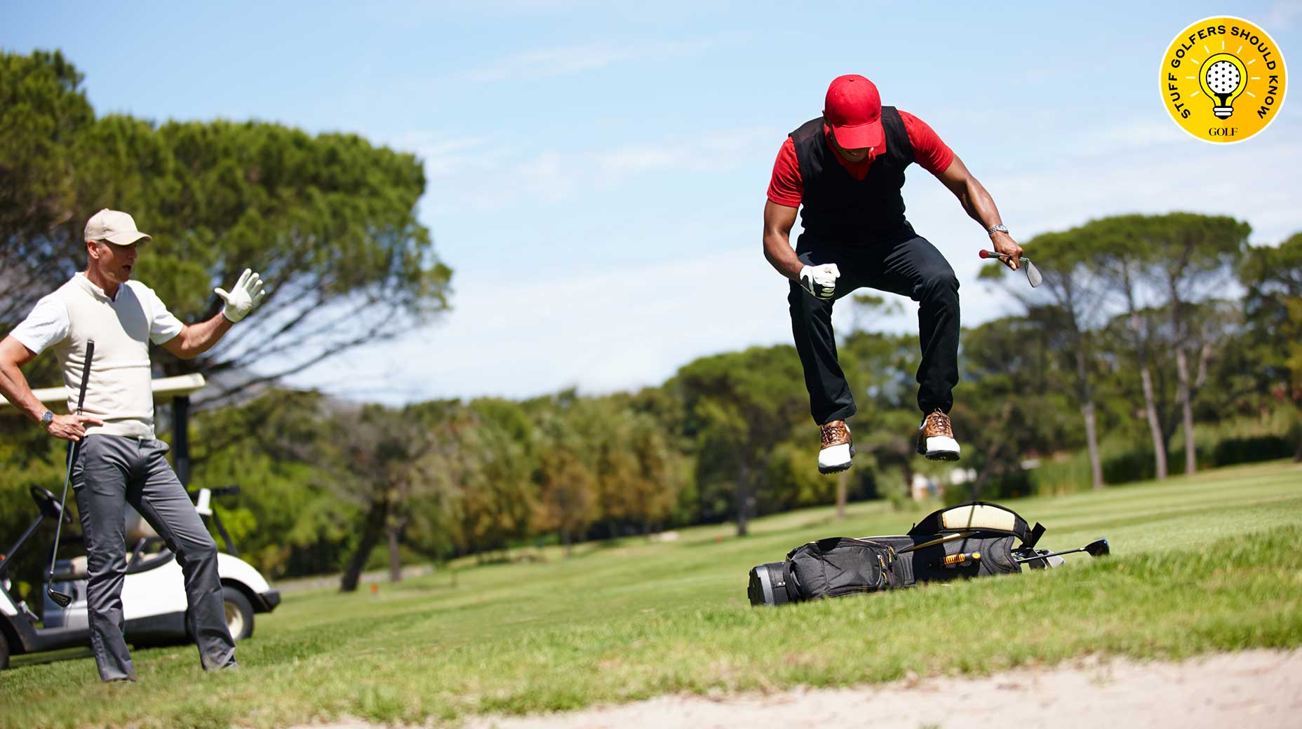 angry golfers on the golf course