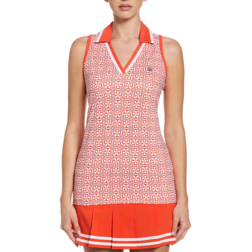 Original Penguin Women's Geometric Print V-Neck Polo
