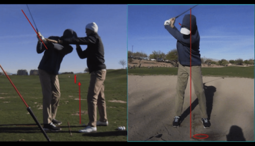GOLF Teacher to Watch Matt Henderson works with his student, Craig, on his golf swing