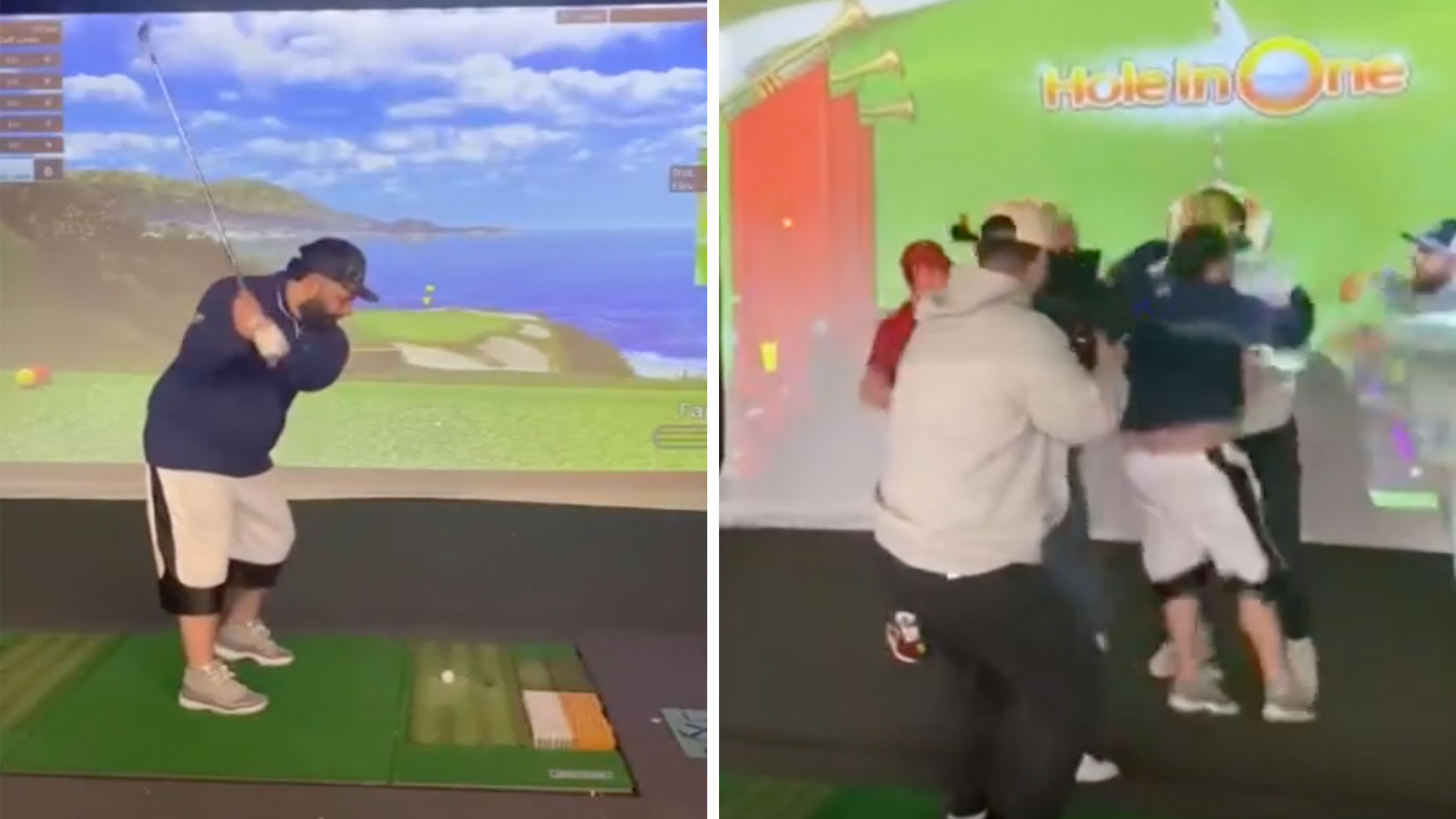 jersey jerry of barstool sports making a hole in one