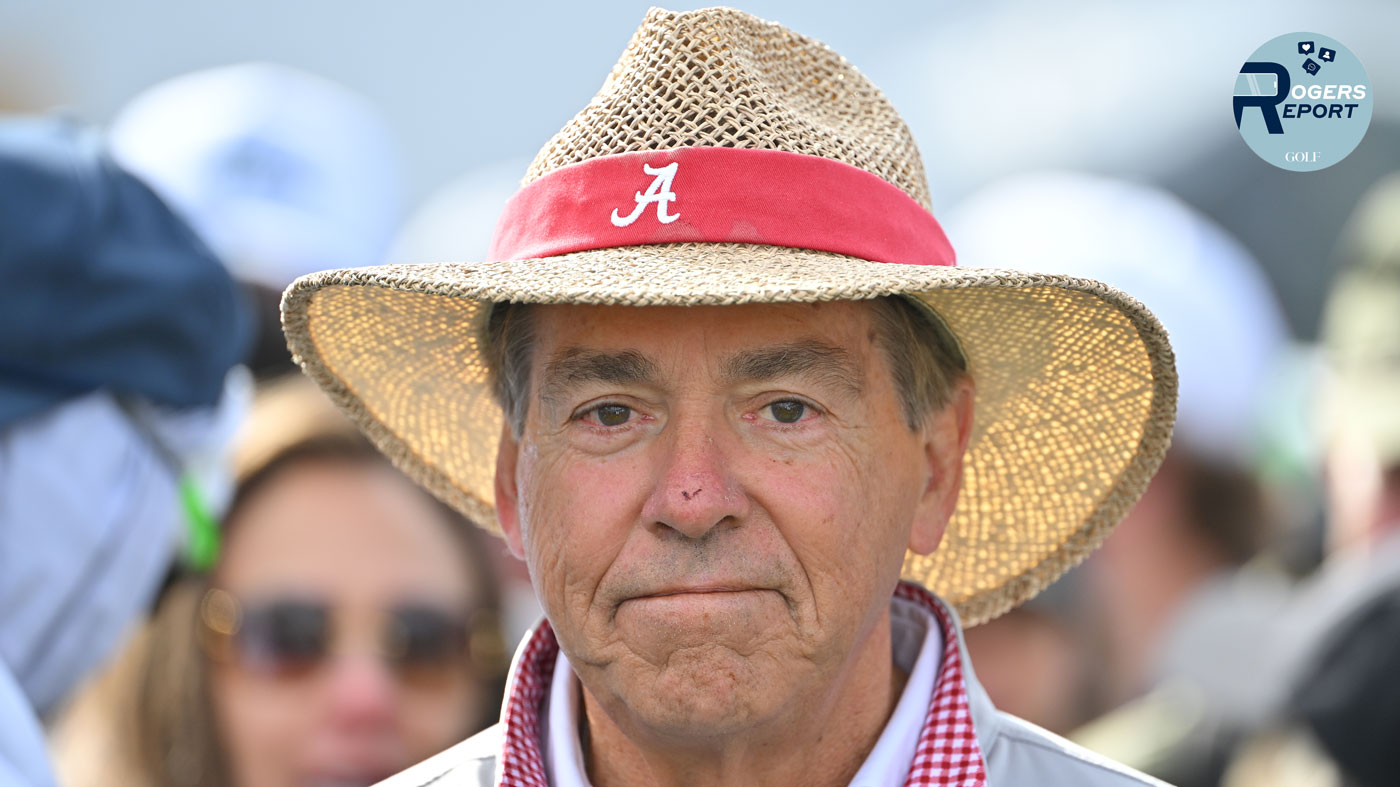 Nick Saban at the WM Phoenix Open on Wednesday.