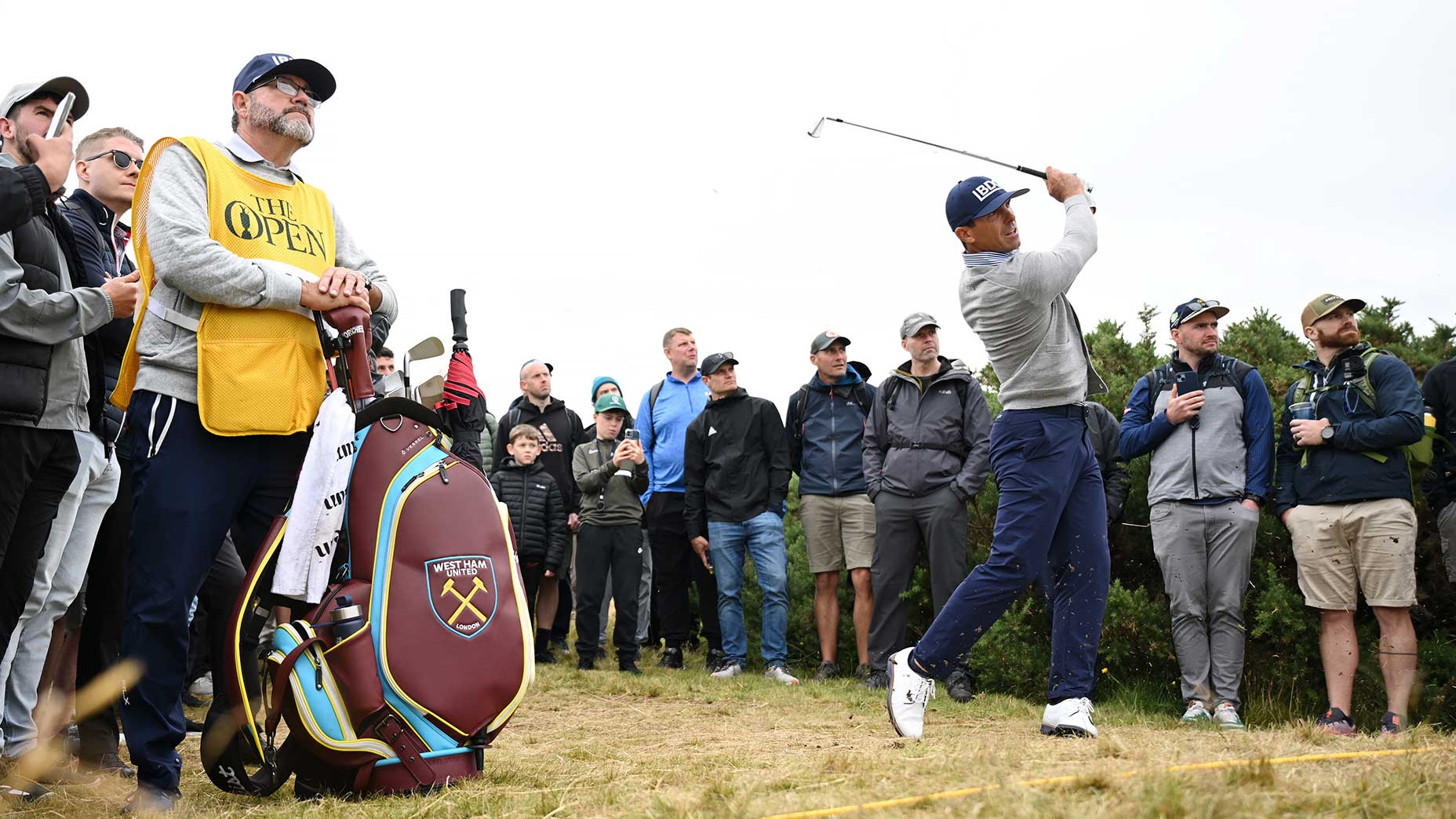 billy horschel hits a shot at the open