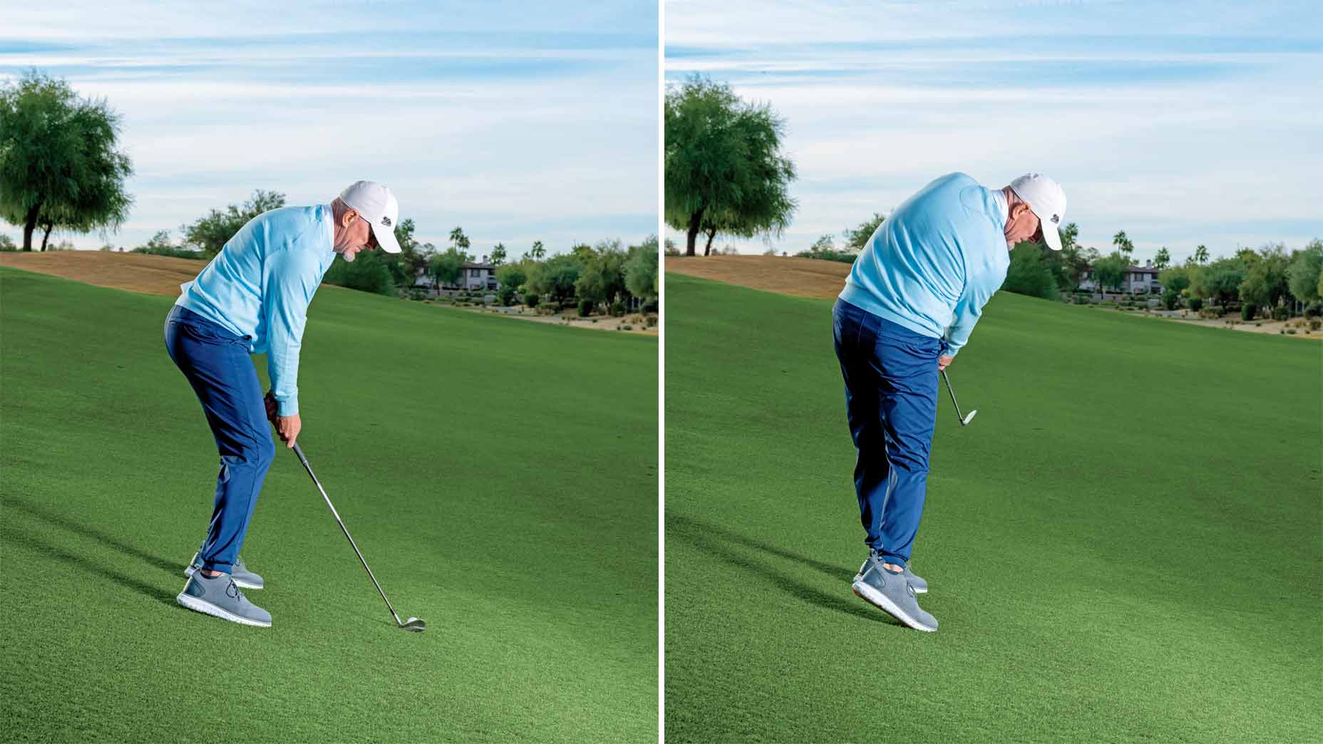 brady riggs hits off sidehill lie