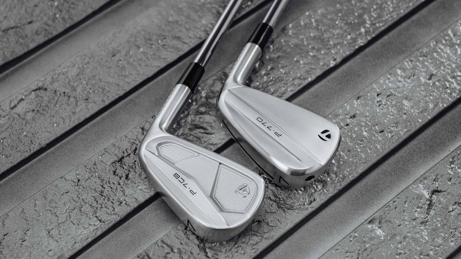 A side by side image of the TaylorMade P7CB and P770 irons.