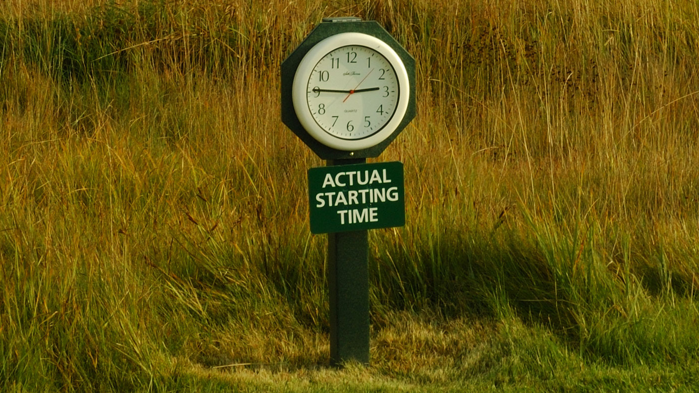 clock on a golf course