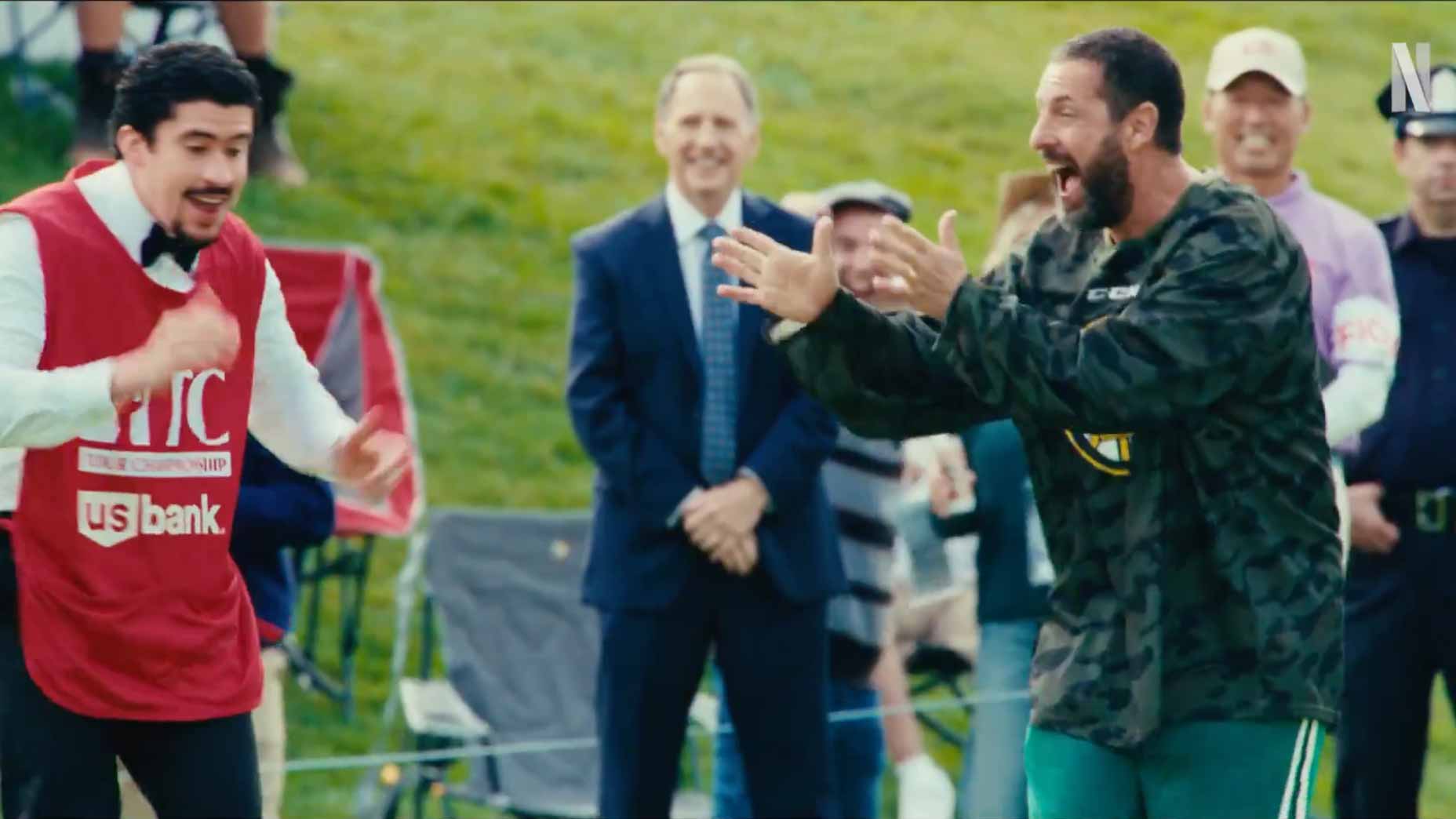 Adam Sandler and Bad Bunny in "Happy Gilmore 2."