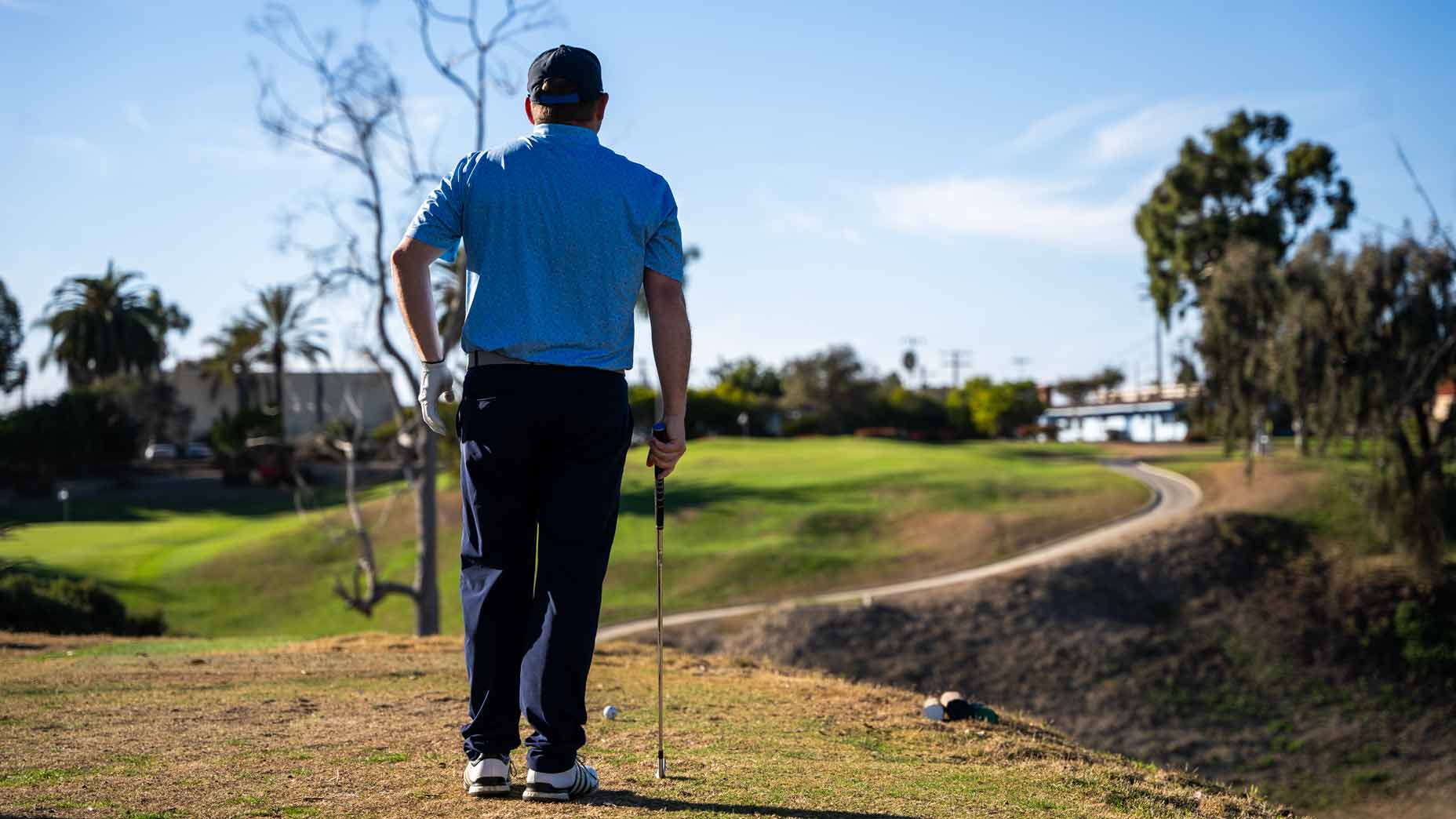 Kris McCormack prepares to hit a shot to No. 2 at Goat Hill Park.