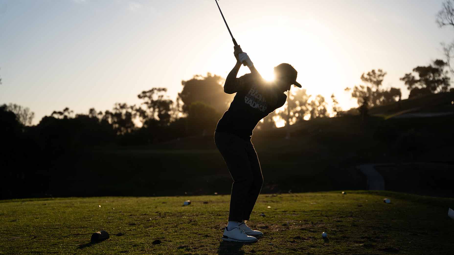 Wadeh Maroun hits a shot into the 11th green at Goat Hill Park.