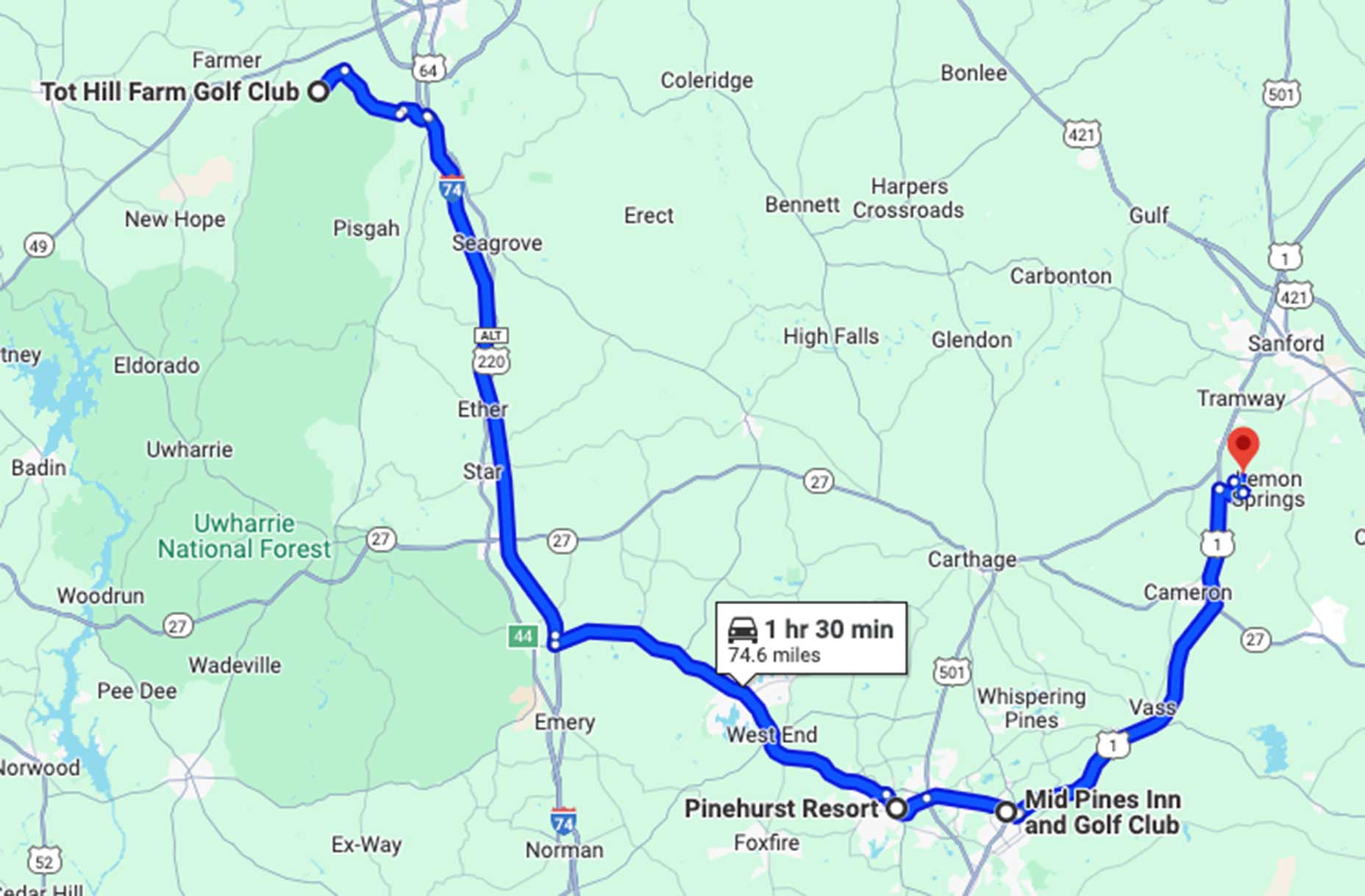 A golf road trip in north carolina.