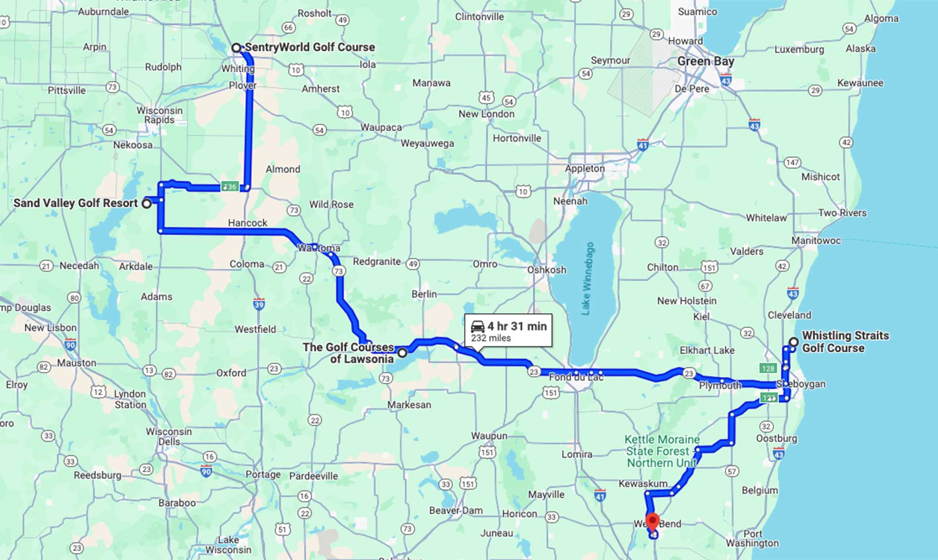 A golf road trip in wisconsin.