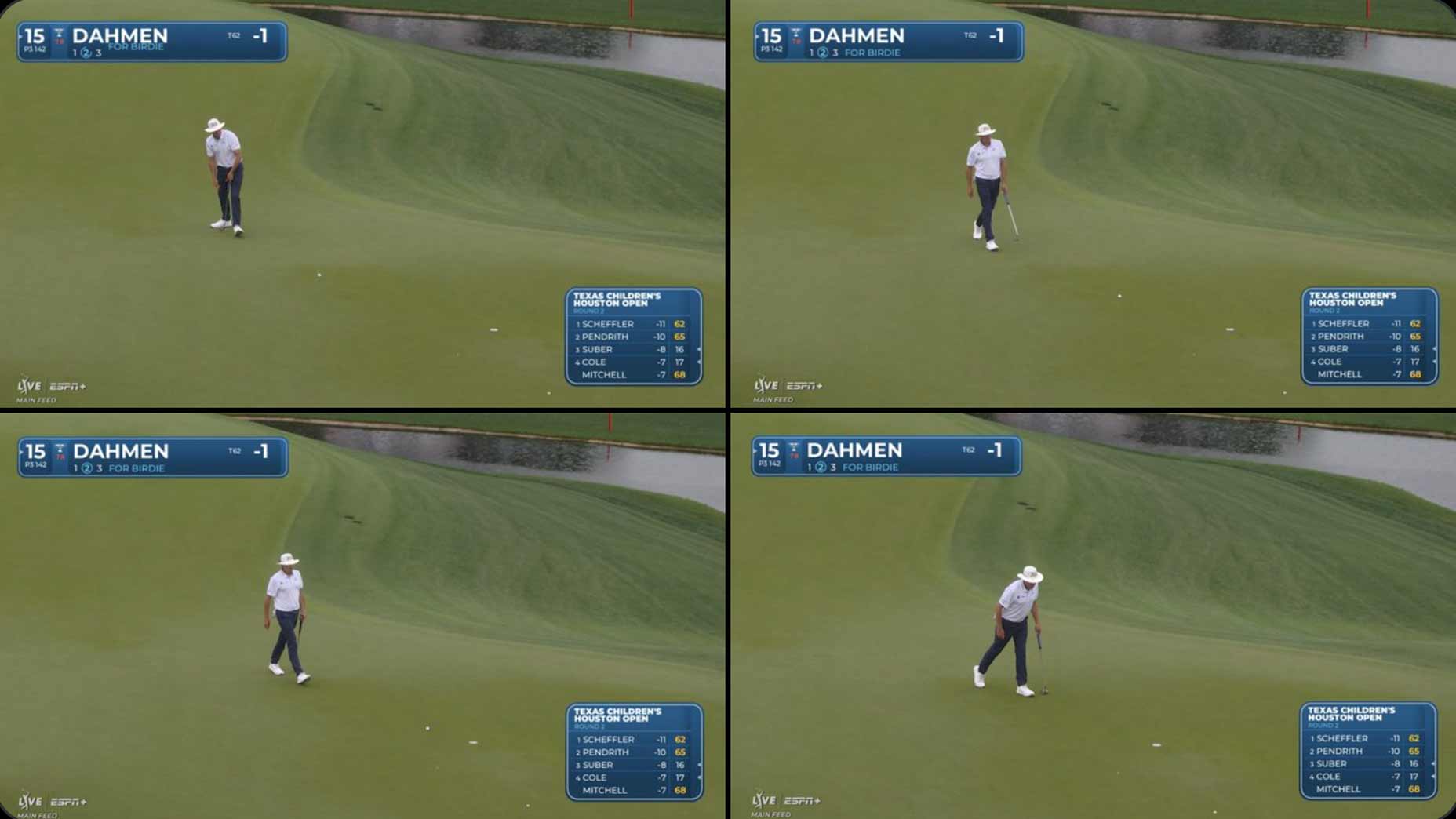 Joel Dahmen walks after his ball on 15 at the 2025 Texas Children's Houston Open.