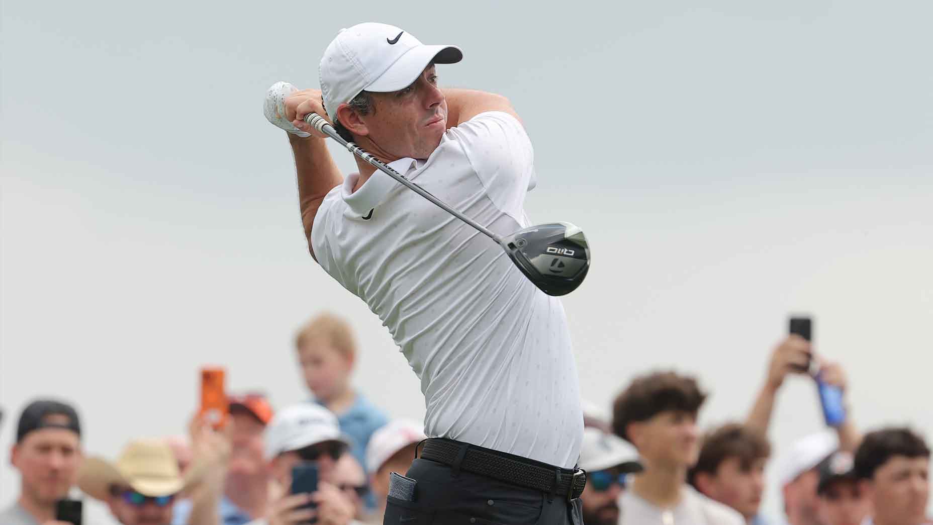 Rory McIlroy hits a tee shot during the final round of the Texas Children's Houston Open.