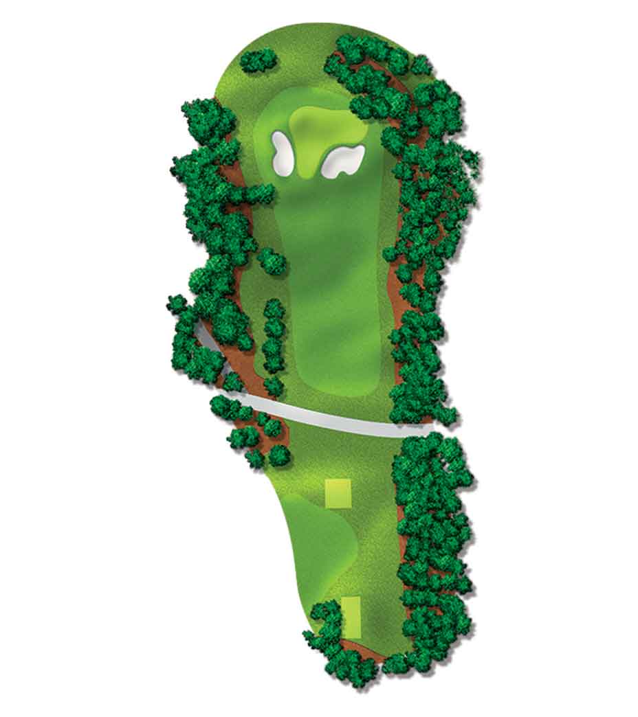 diagram of the 4th hole at Augusta National