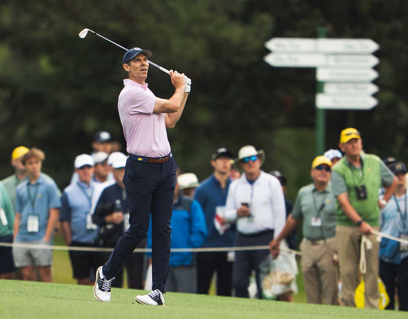Michael McDermott hits a shot on saturday at augusta national golf club