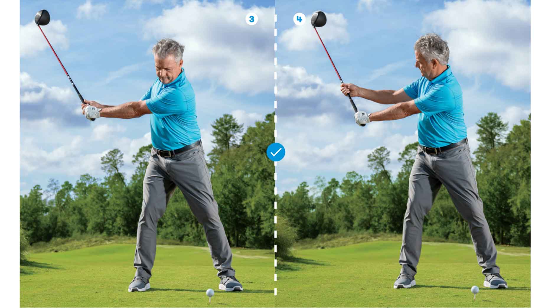 bernie najar demonstrates how to swing golf club