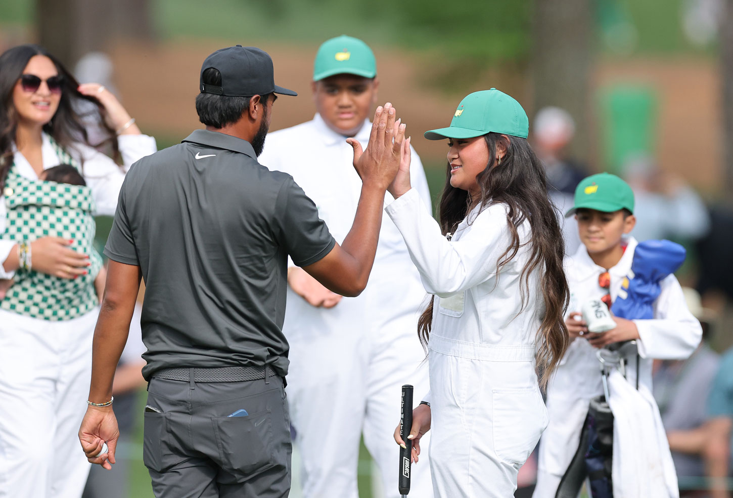The Finau family at the Par-3 Contest