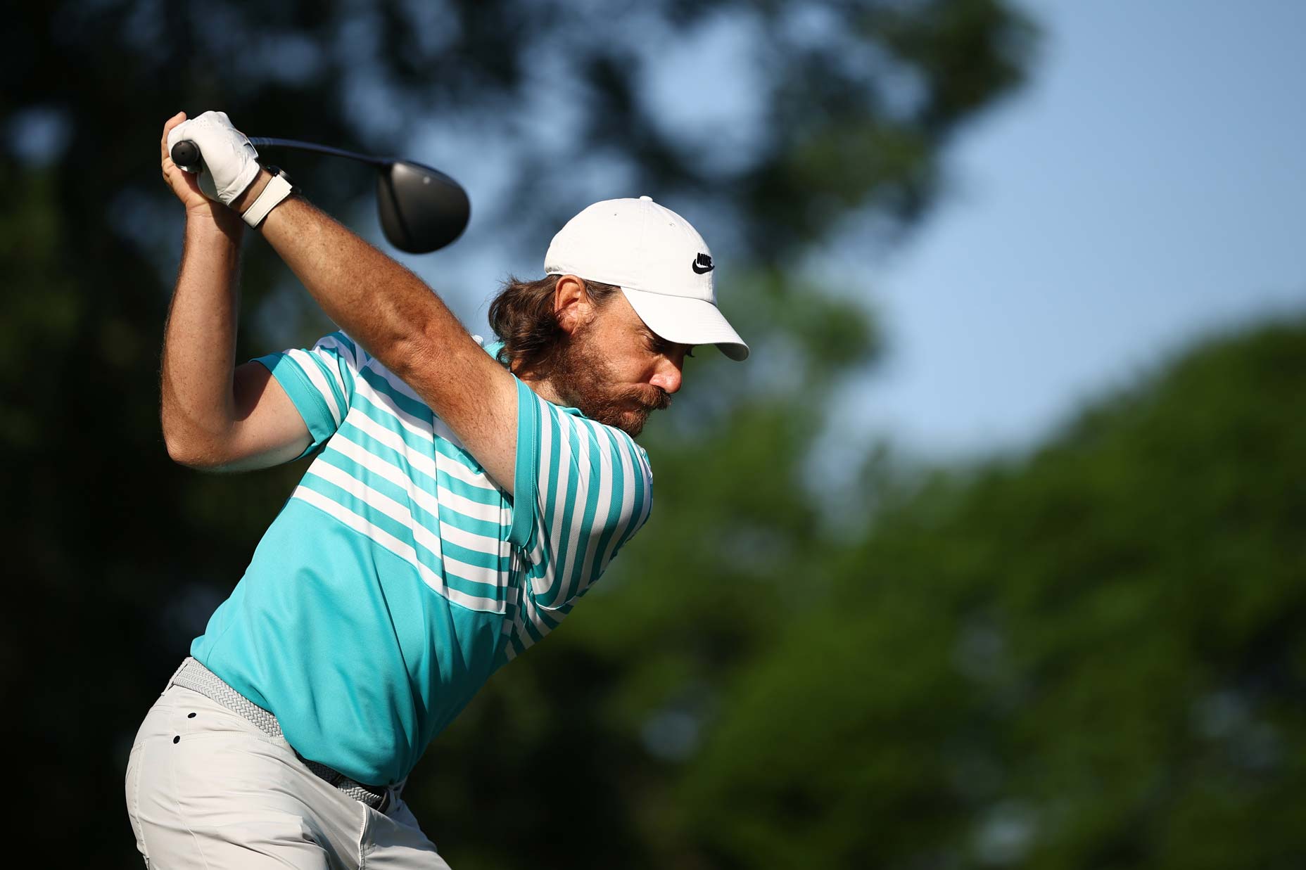 Tommy Fleetwood in round one of the PGA Championship has a 9-wood in play amongst many others