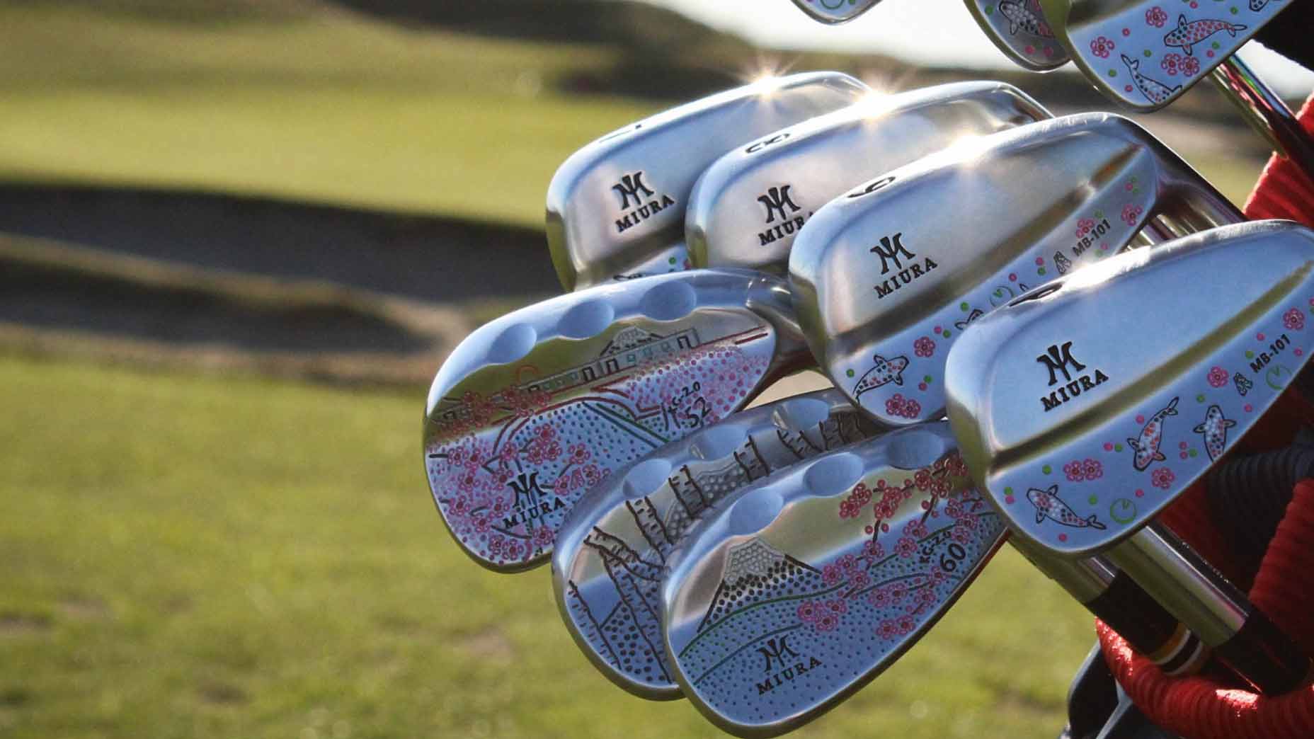 Pajamas Golf stamped Miura irons and wedges.