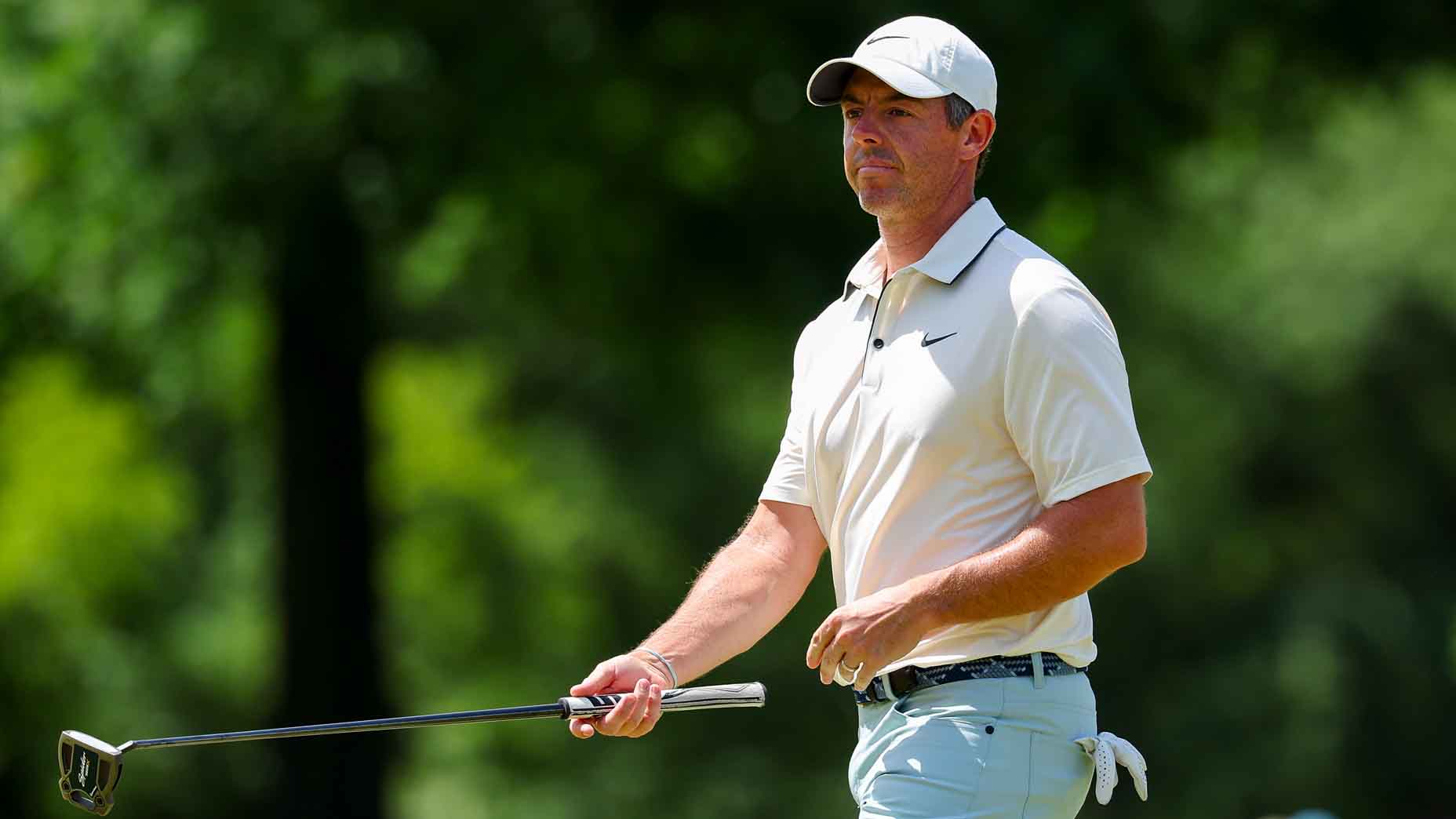 Rory McIlroy walks during the final round of the 2025 PGA Championship.