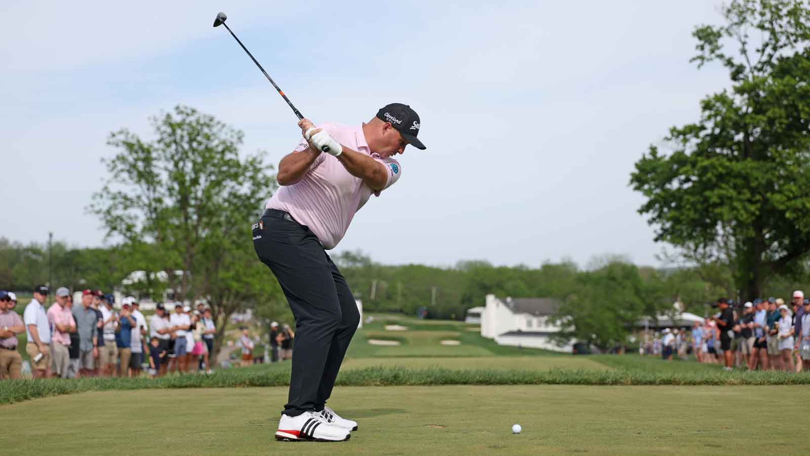 Sepp Straka of Austria plays his shot from the 13th tee during the final round of the Truist Championship 2025