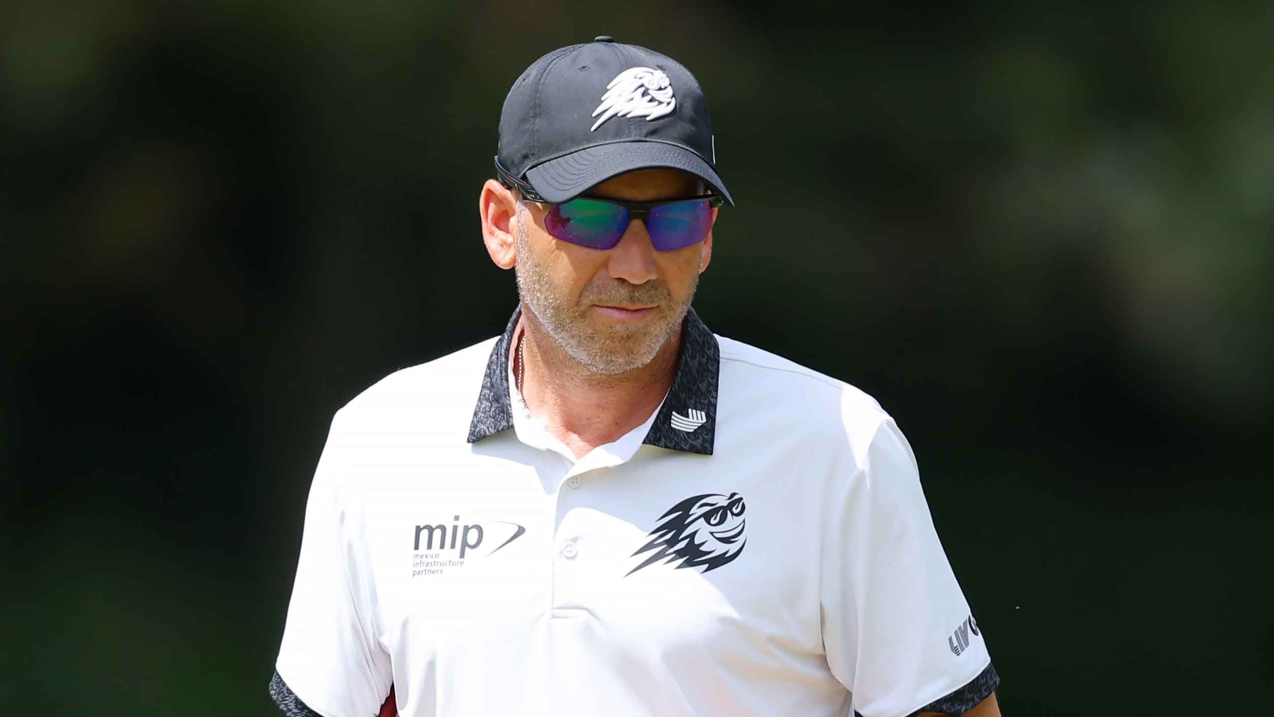Sergio Garcia of Spain looks on while playing the 12th hole prior to the PGA Championship at Quail Hollow Country Club