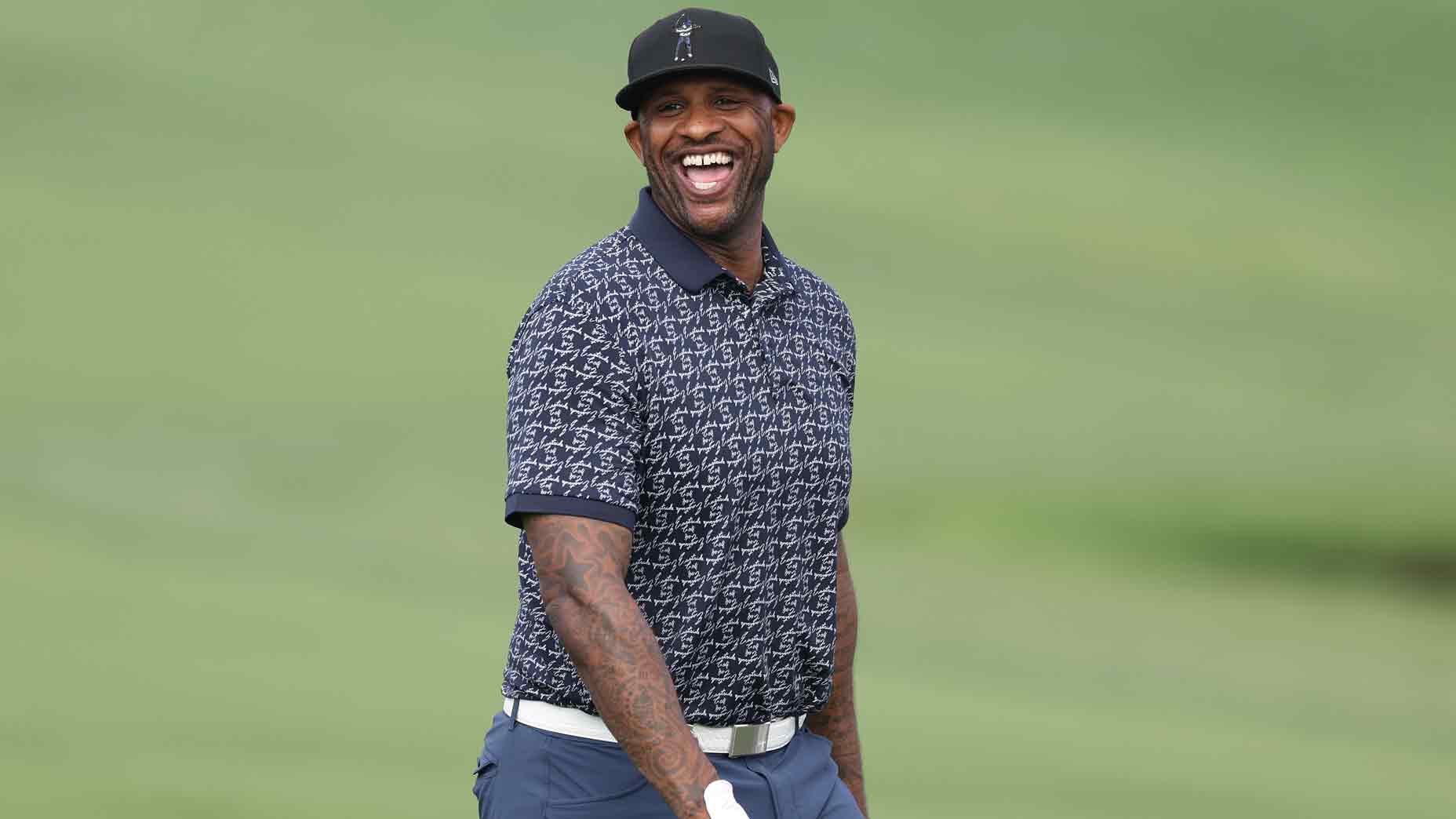 Former MLB player CC Sabathia laughs as he walks down a fairway during the pro-am prior to the Arnold Palmer Invitational presented by Mastercard at Arnold Palmer Bay Hill Golf Course on March 01, 2023 in Orlando, Florida.