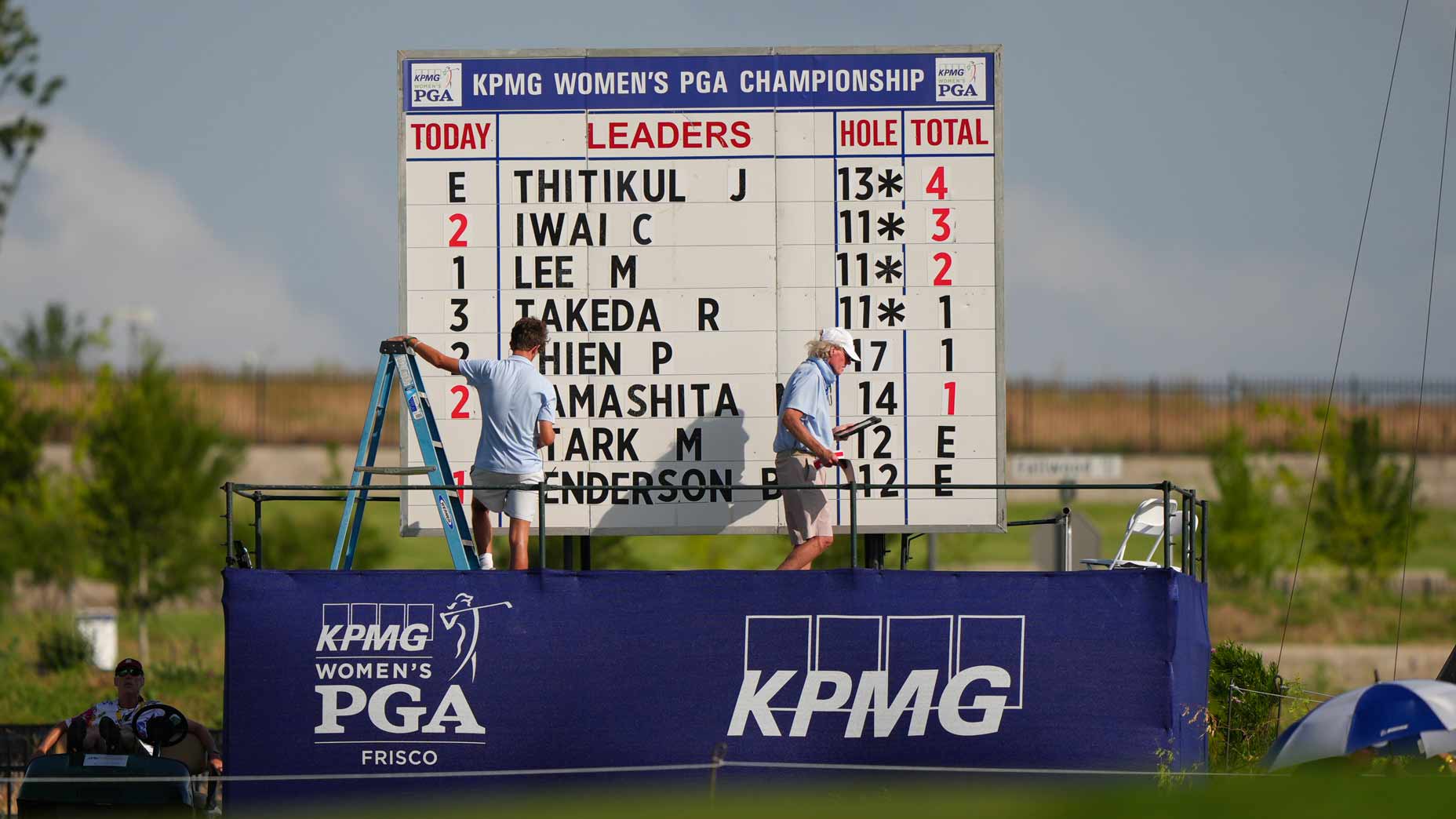 The leaderboard at the KPMG Women's PGA Championship