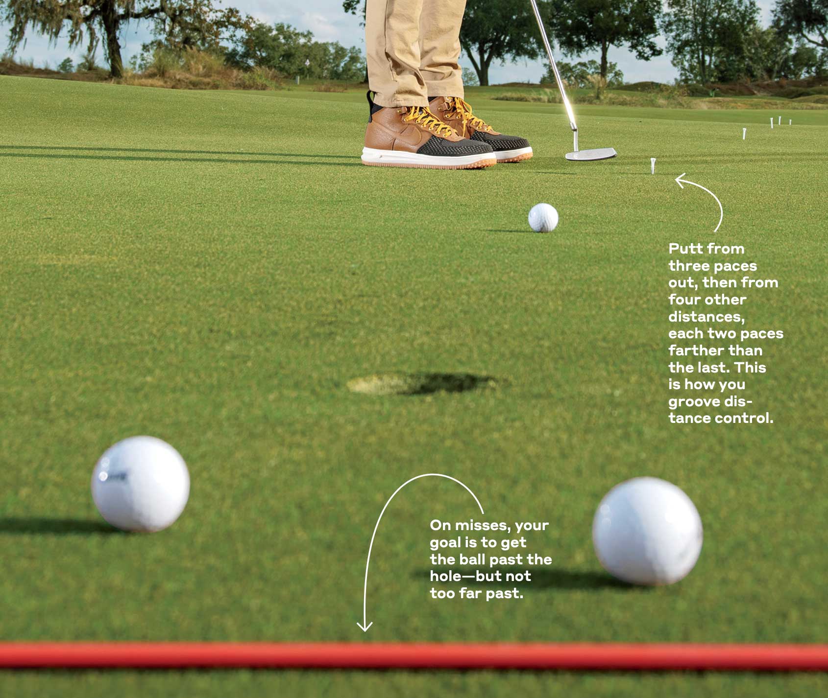 mike bender demonstrates a putting drill