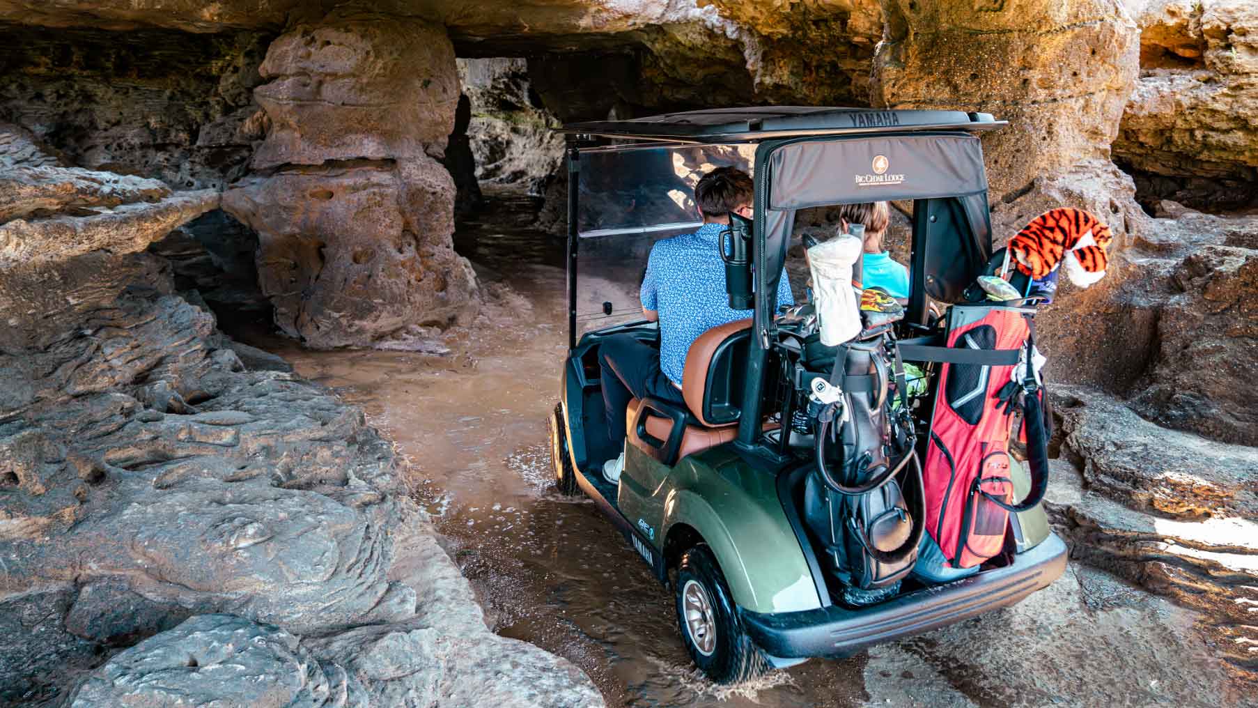 A hole at new Cliffhangers par-3 courses at Big Cedar Lodge.