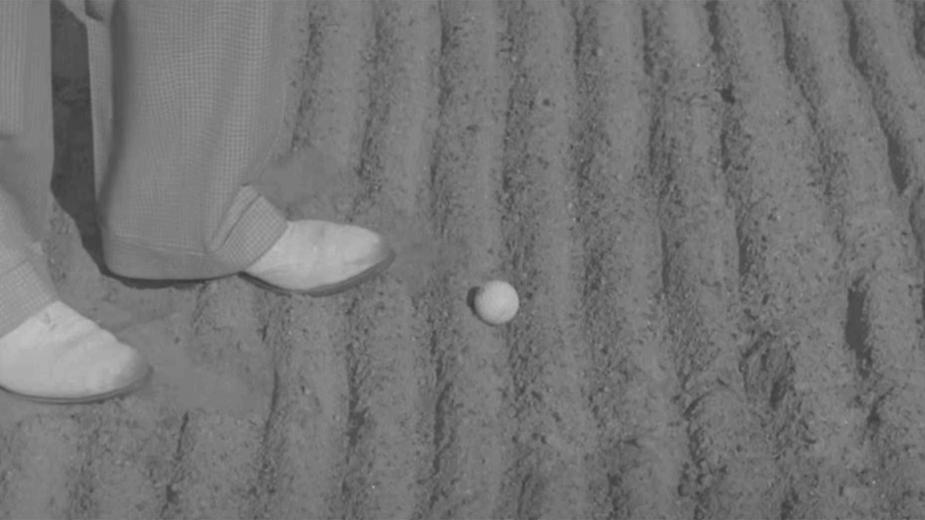 a player hits from an oakmont bunker in 1953