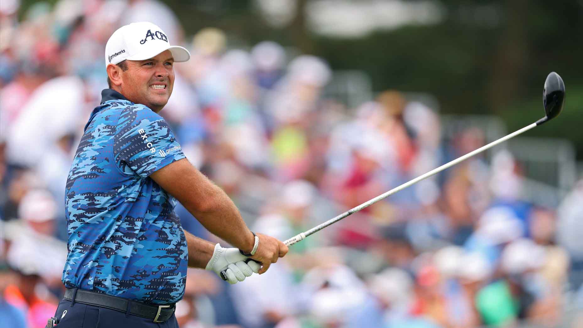 Patrick Reed hits a shot during the 2025 U.S. Open