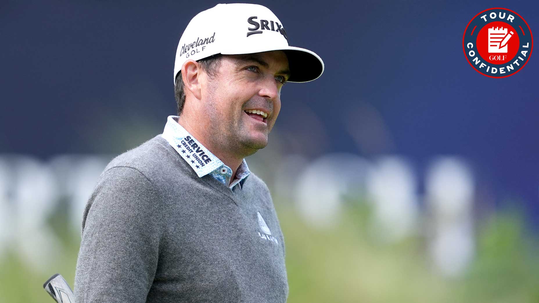 Keegan Bradley looks on at the Open Championship.