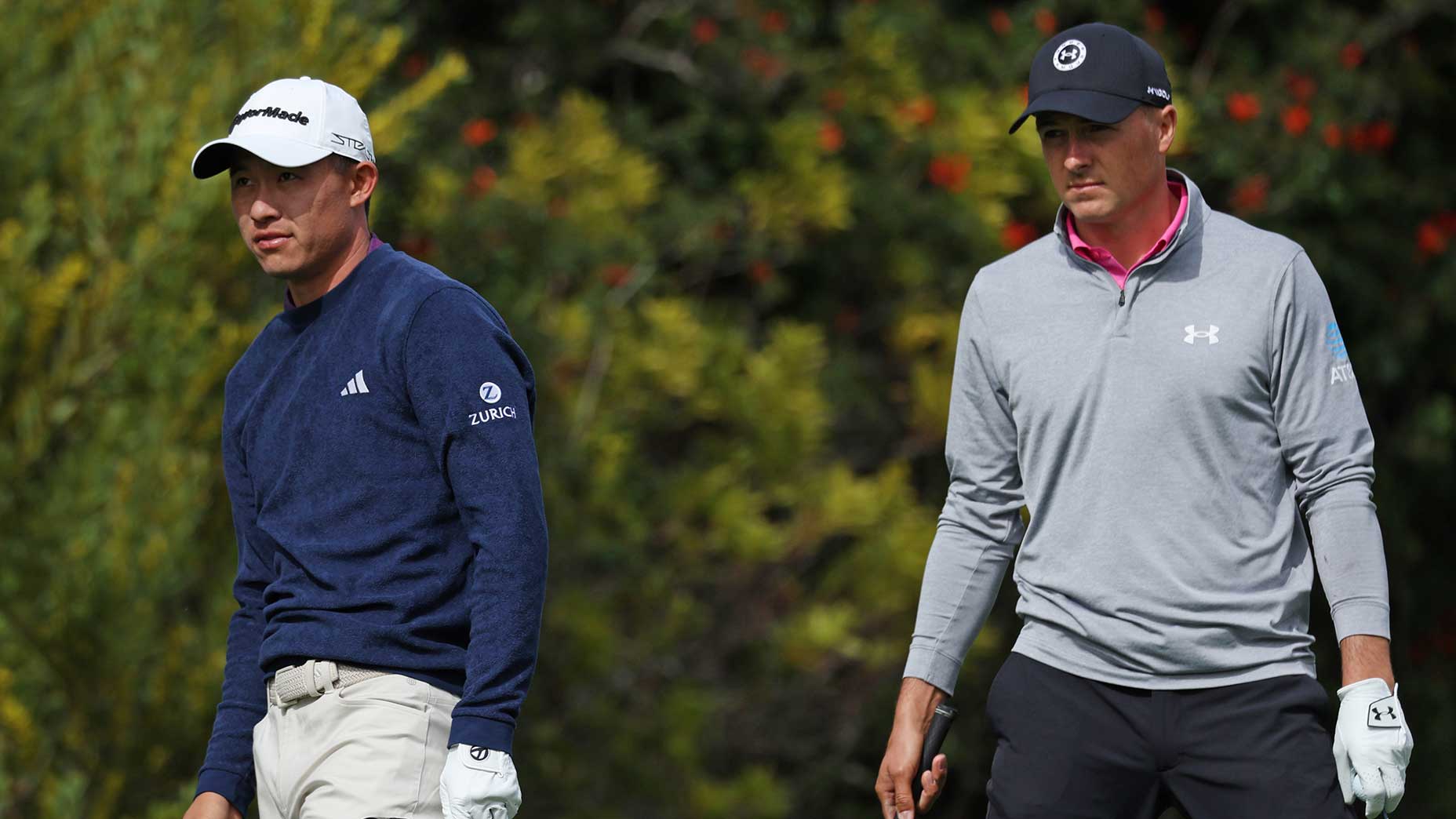 Collin Morikawa and Jordan Spieth at the 2023 Genesis Invitational.