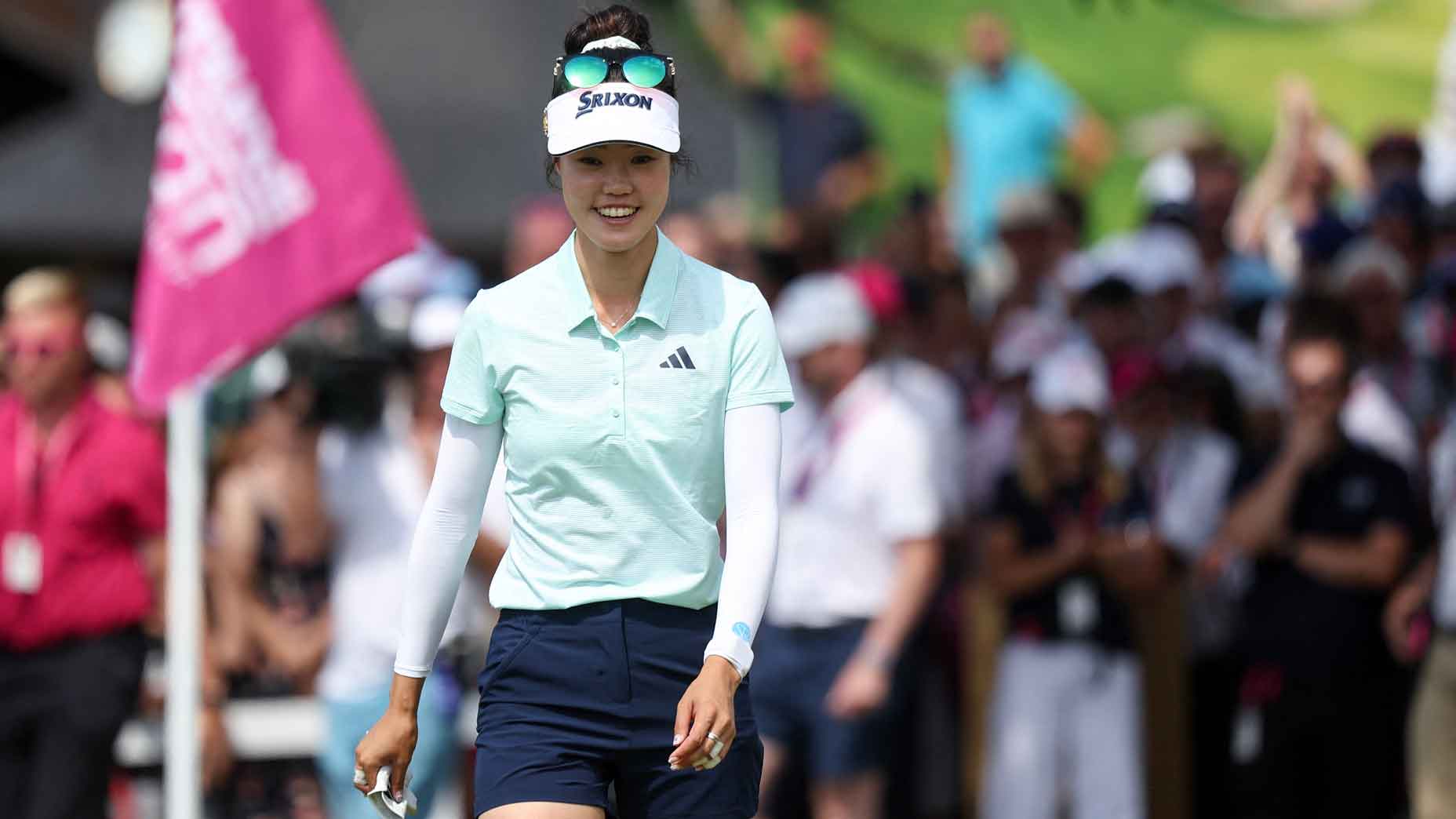 grace kim smiles during the 2025 evian championship