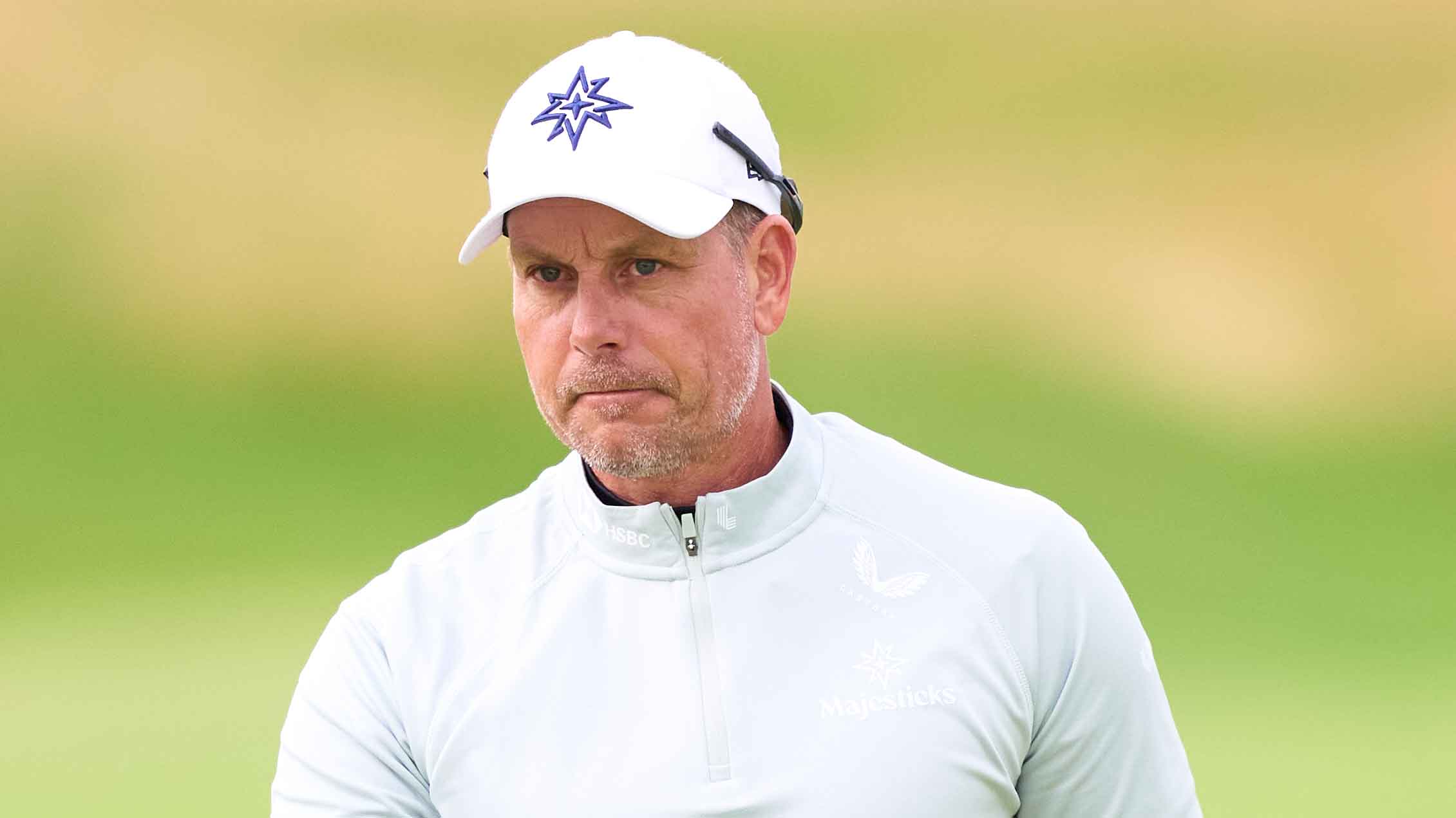 Henrik Stenson of Sweden reacts on the second hole during day one of The 153rd Open Championship at Royal Portrush Golf Club