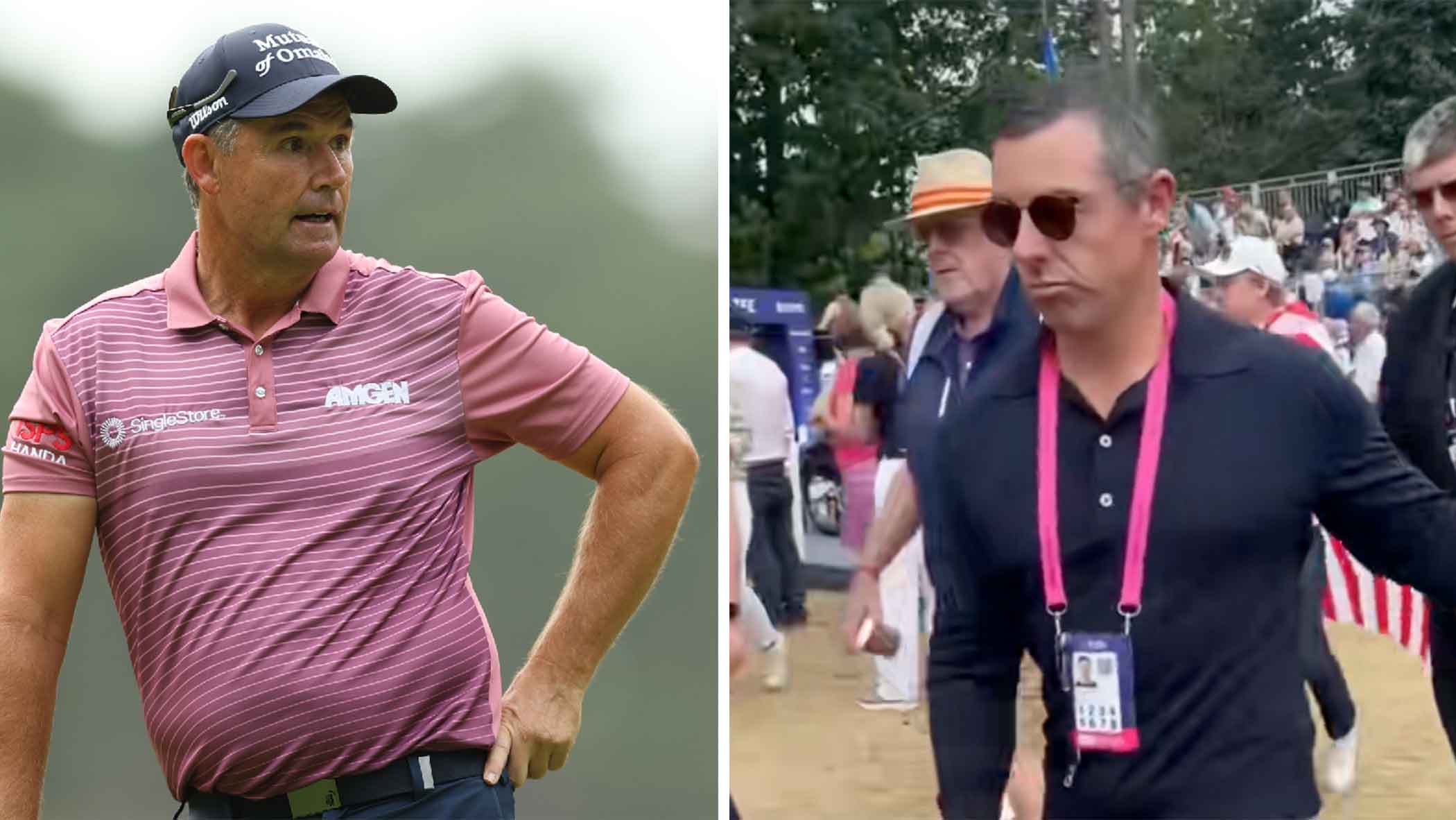 padraig harrington and rory mcilory at senior open at sunningdale
