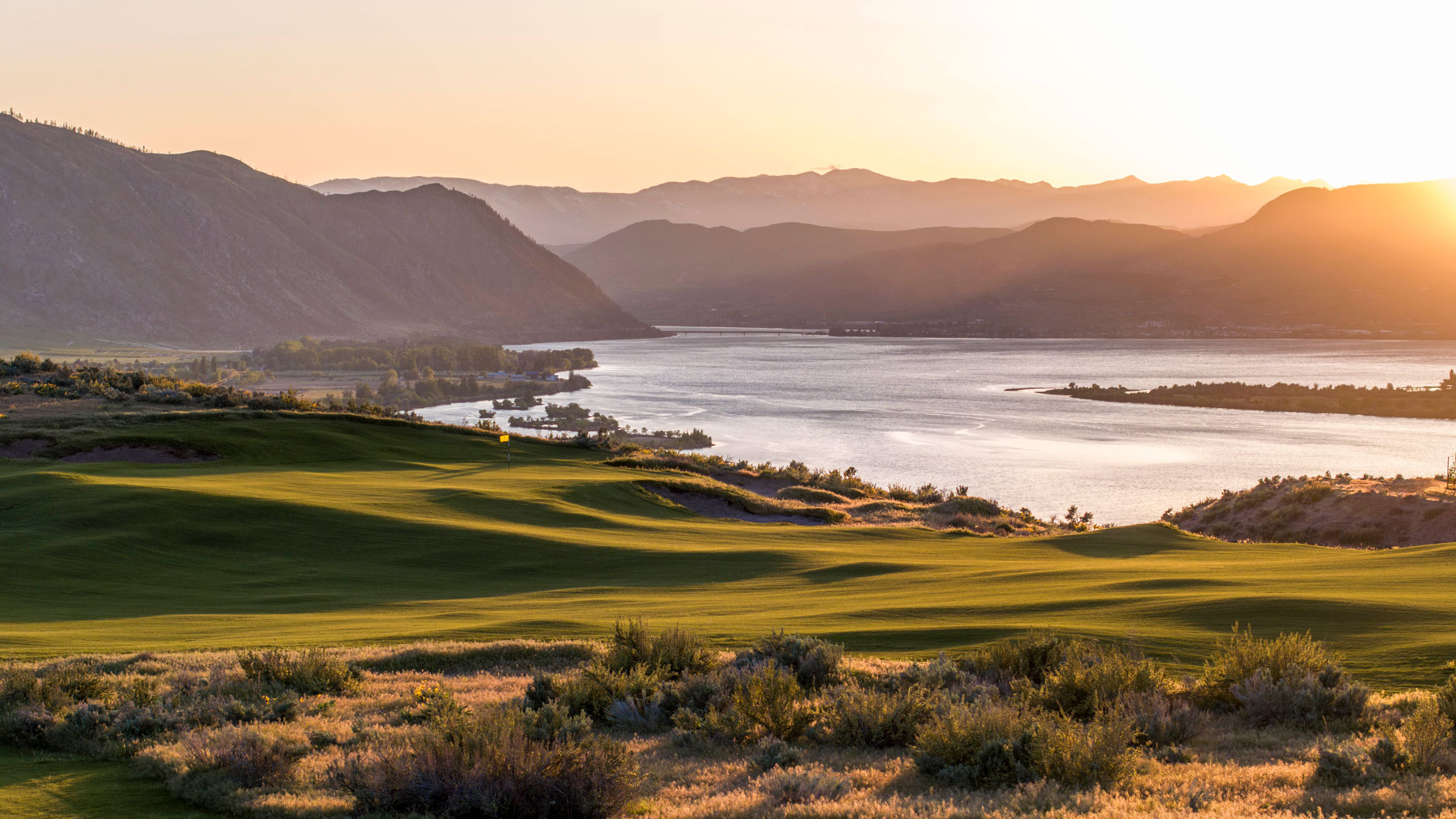 An aerial view of Scarecrow, the new 18-hole course at Gamble Sands.