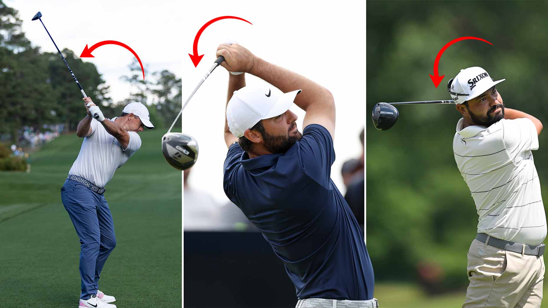 A collage of images of 2025 major winners using Fujikura shafts.