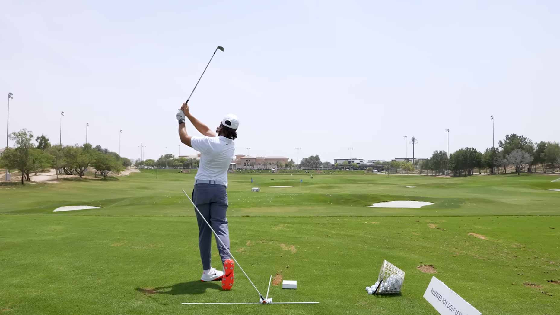 Tommy Fleetwood demonstrates his go-to range drill